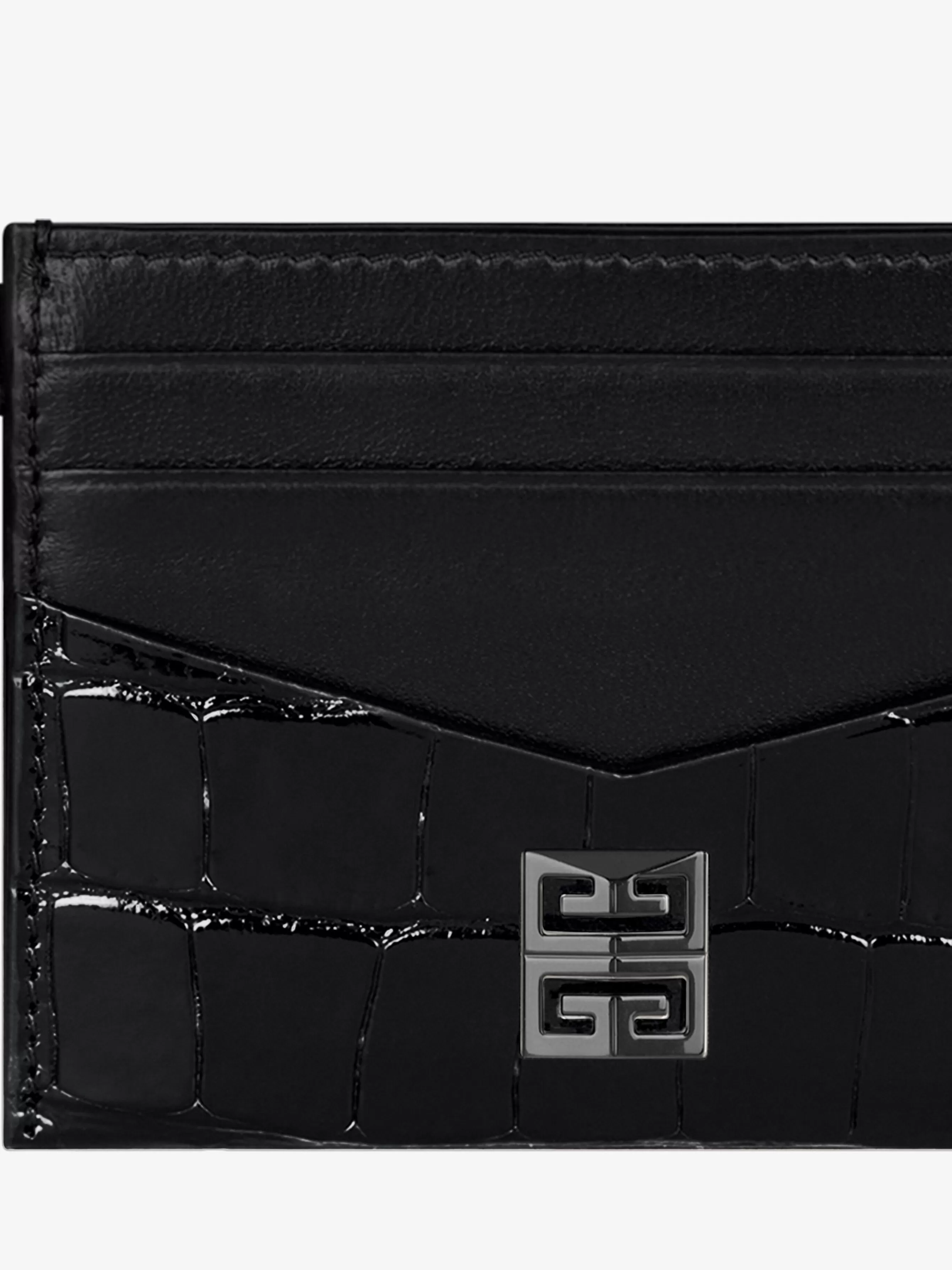 GIVENCHY Small Leather Goods-4G card holder in crocodile effect leather