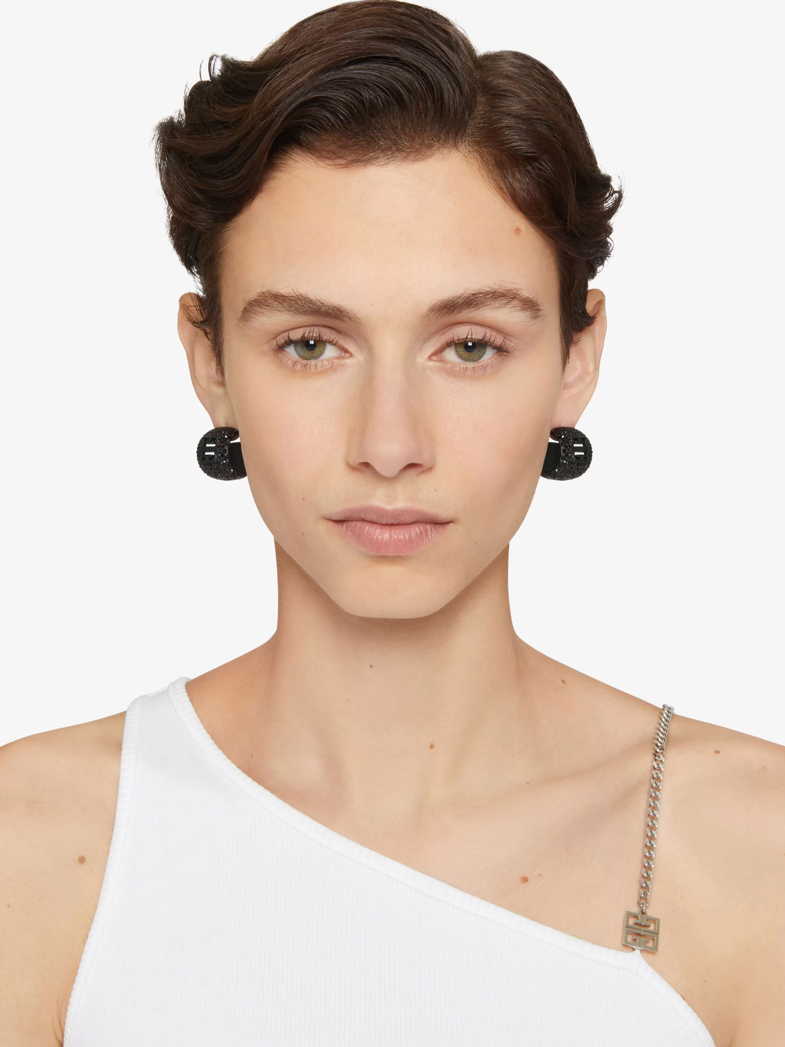 GIVENCHY Jewelry-4G earrings in metal with crystals