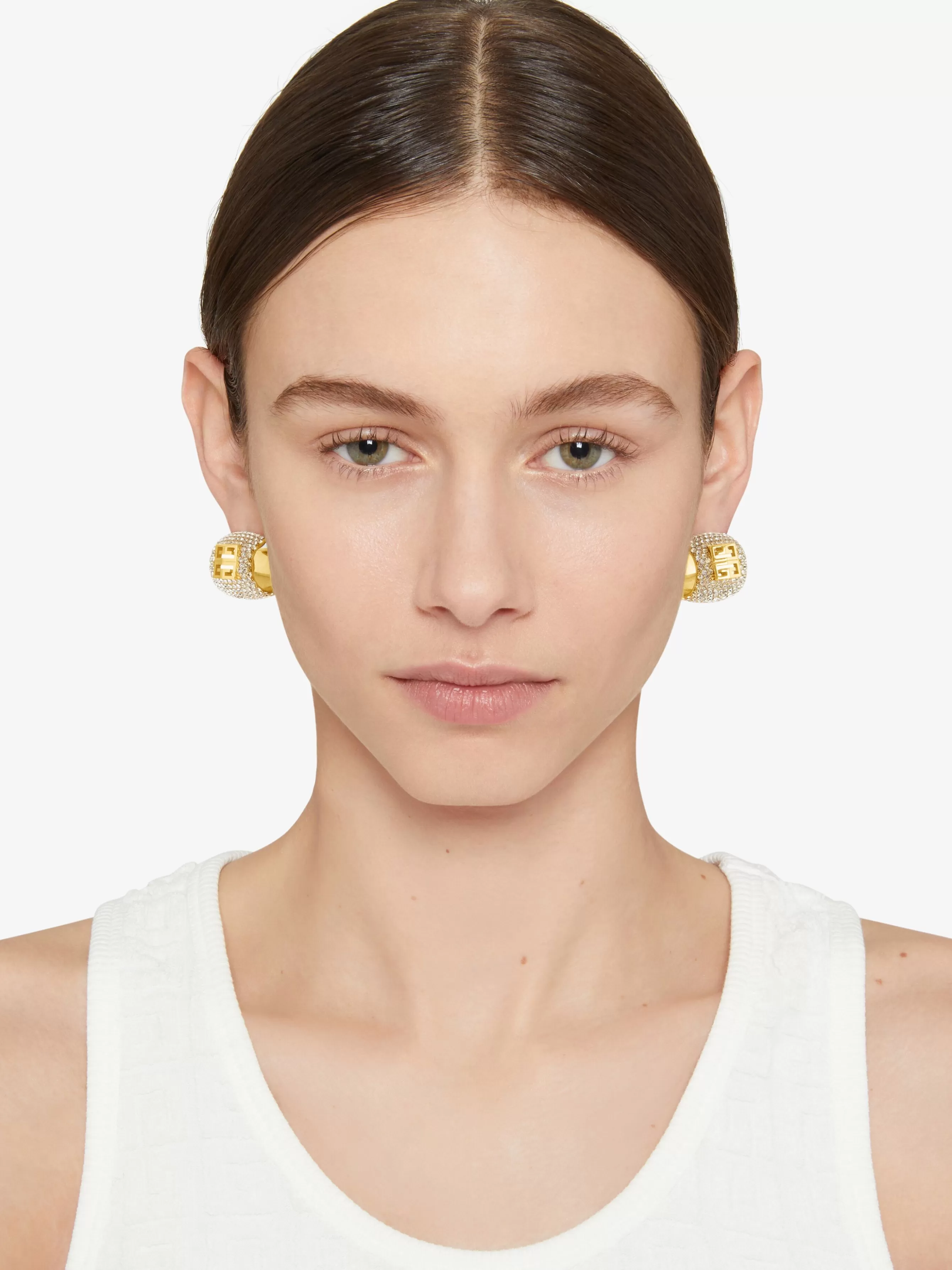 GIVENCHY Jewelry-4G earrings in metal with crystals