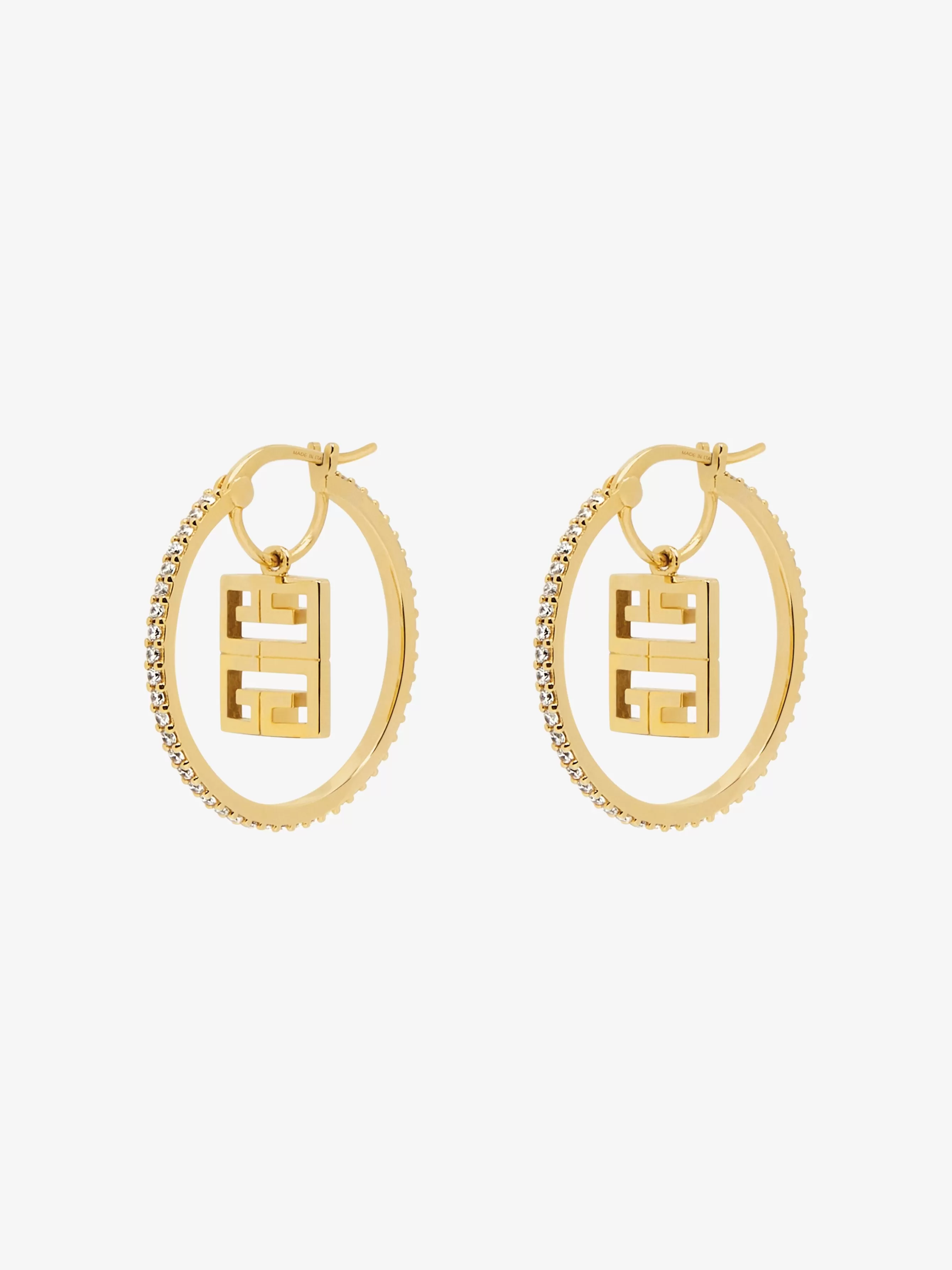 GIVENCHY Jewelry-4G earrings in metal with crystals