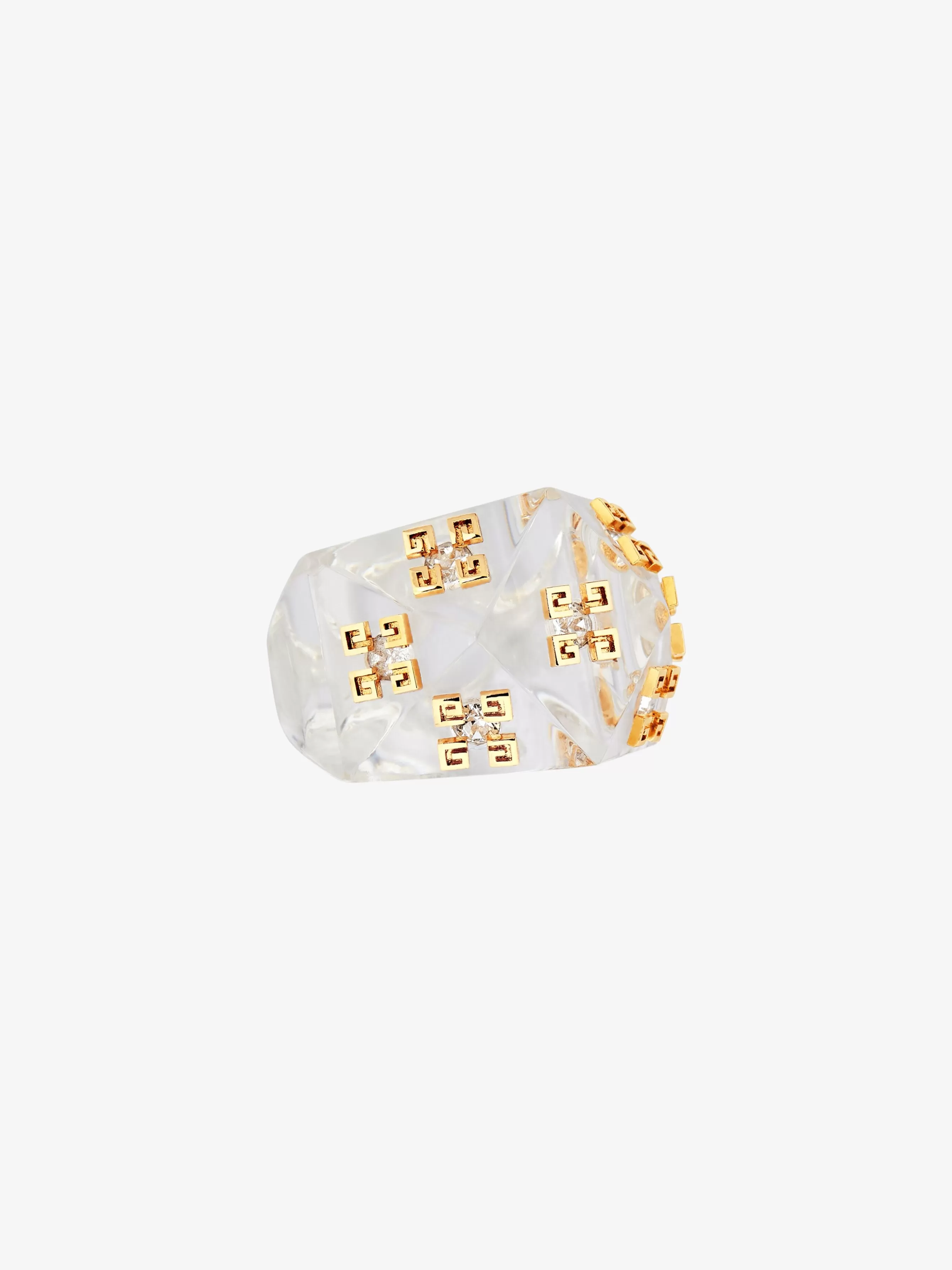 Sale GIVENCHY Jewels & Accessories-4G Plumetis ring with crystals