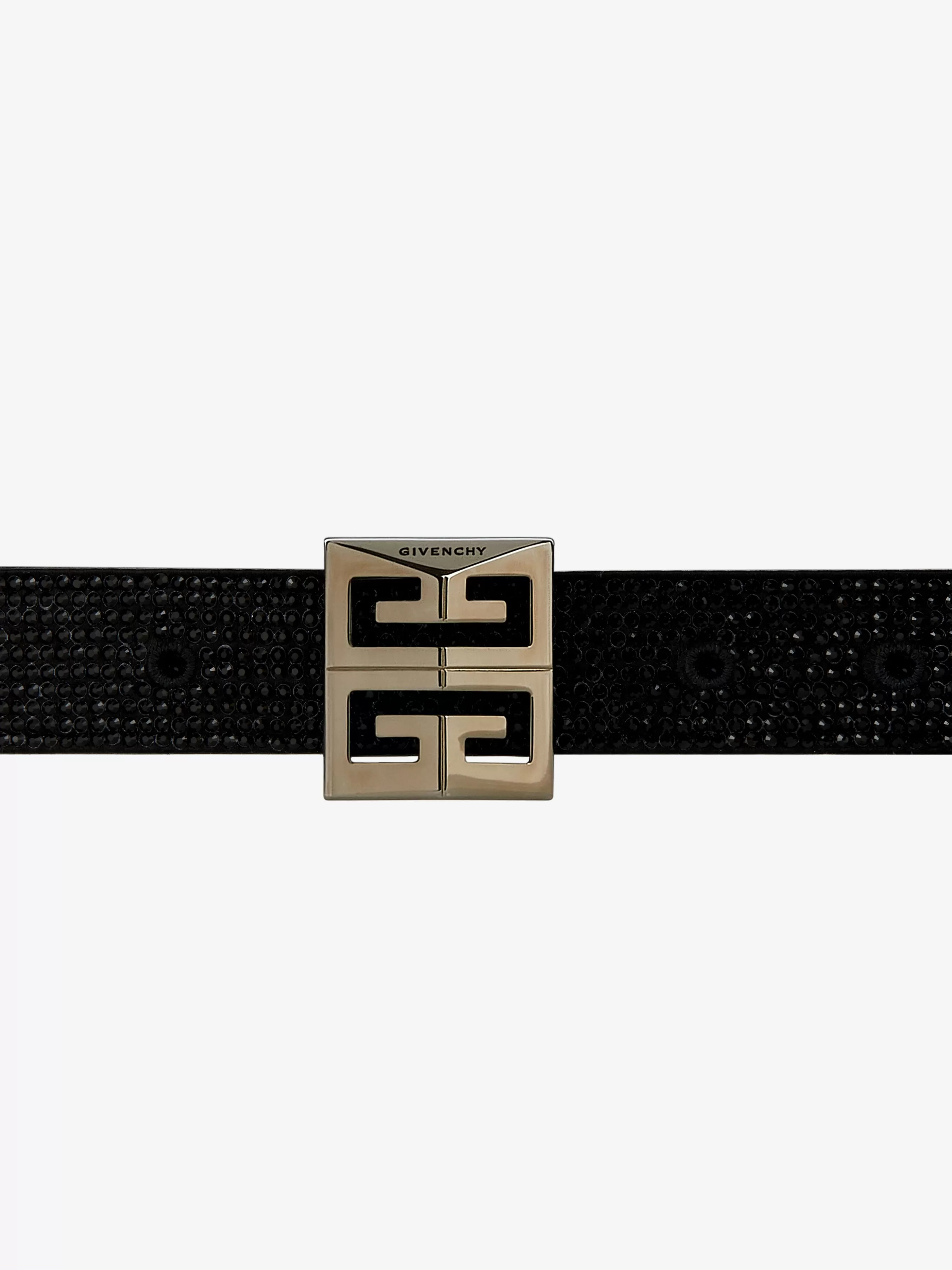 GIVENCHY Belts-4G reversible belt in strass and leather