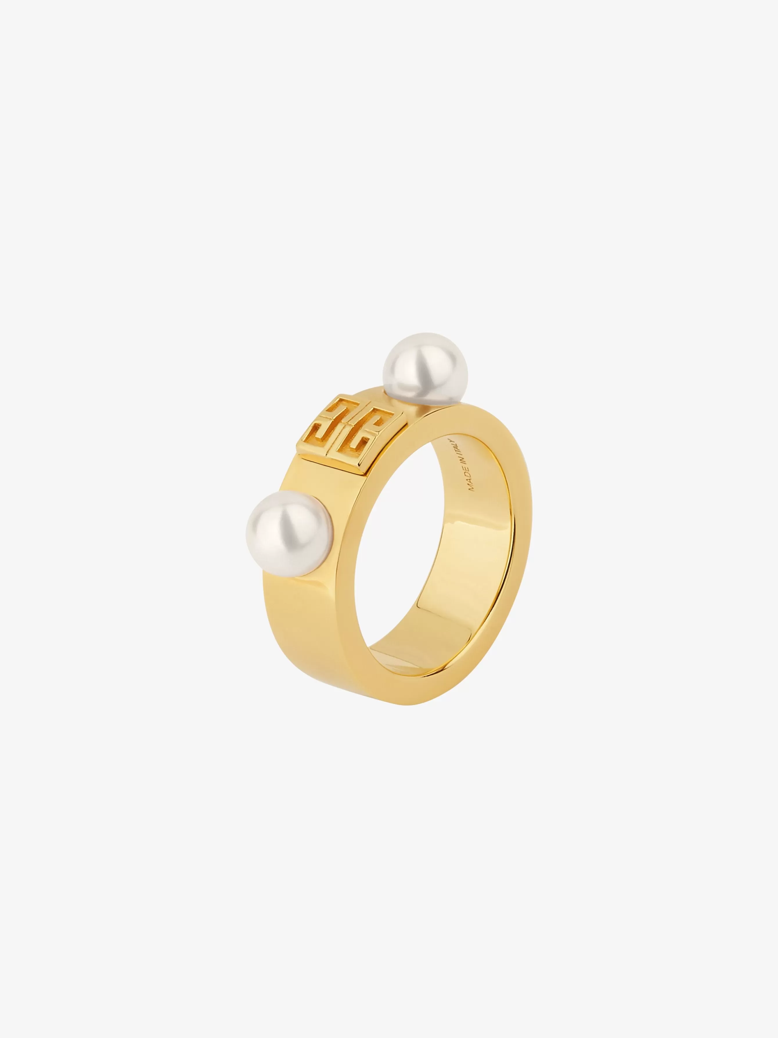 GIVENCHY Jewelry-4G ring in metal with pearls