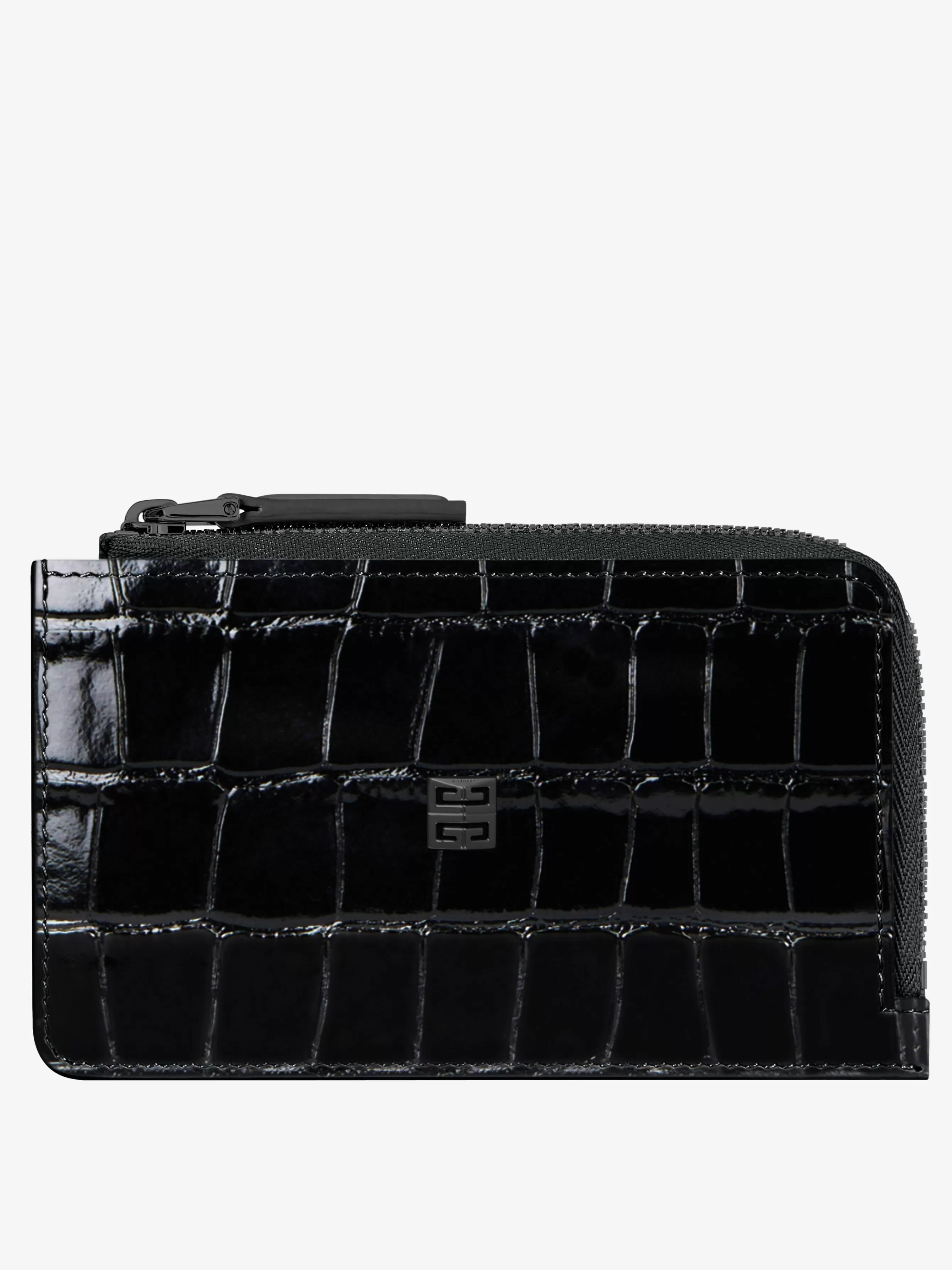 GIVENCHY Small Leather Goods-4G zipped card holder in crocodile effect leather