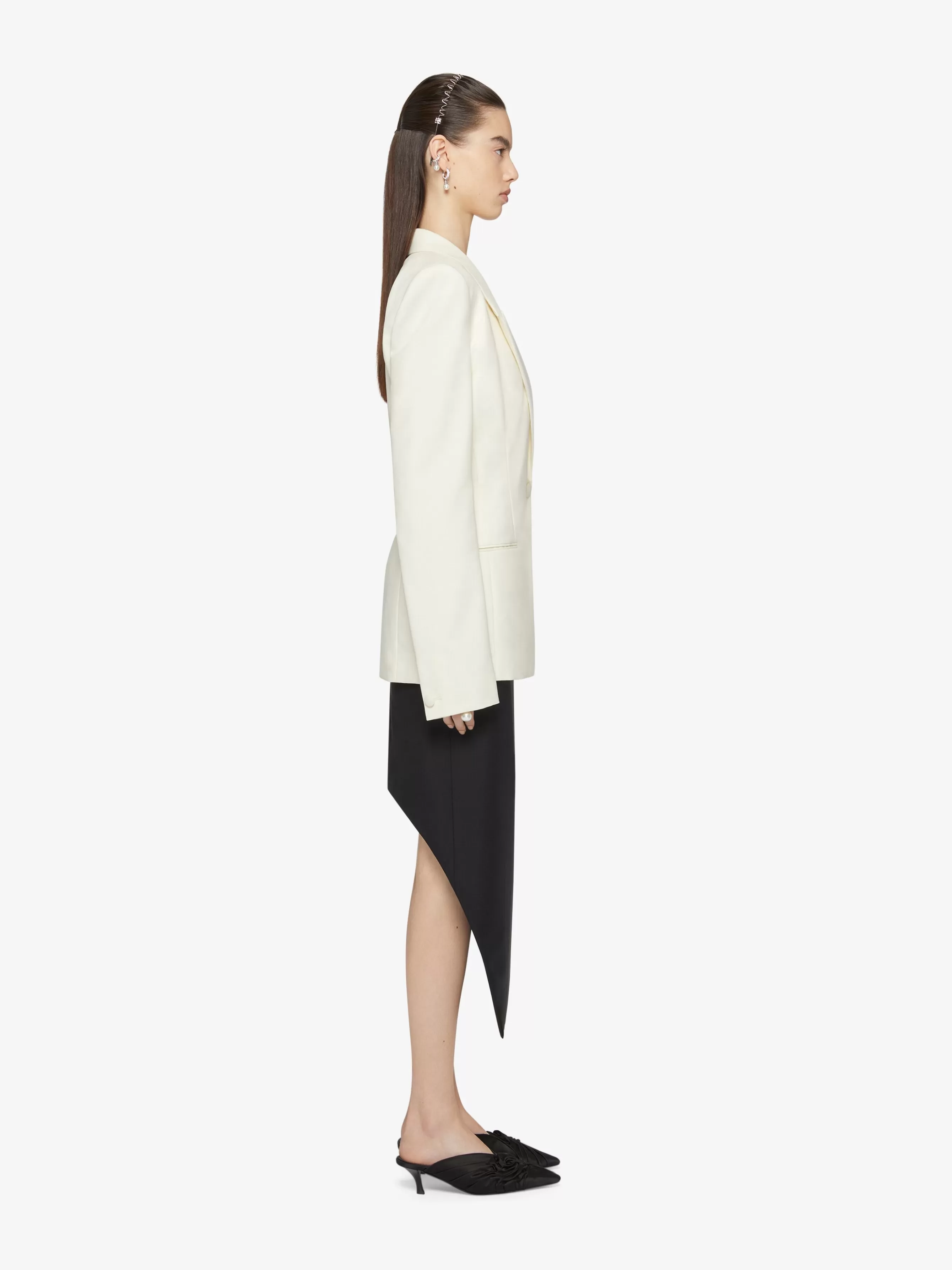 GIVENCHY Skirts-Asymmetric skirt in wool and mohair