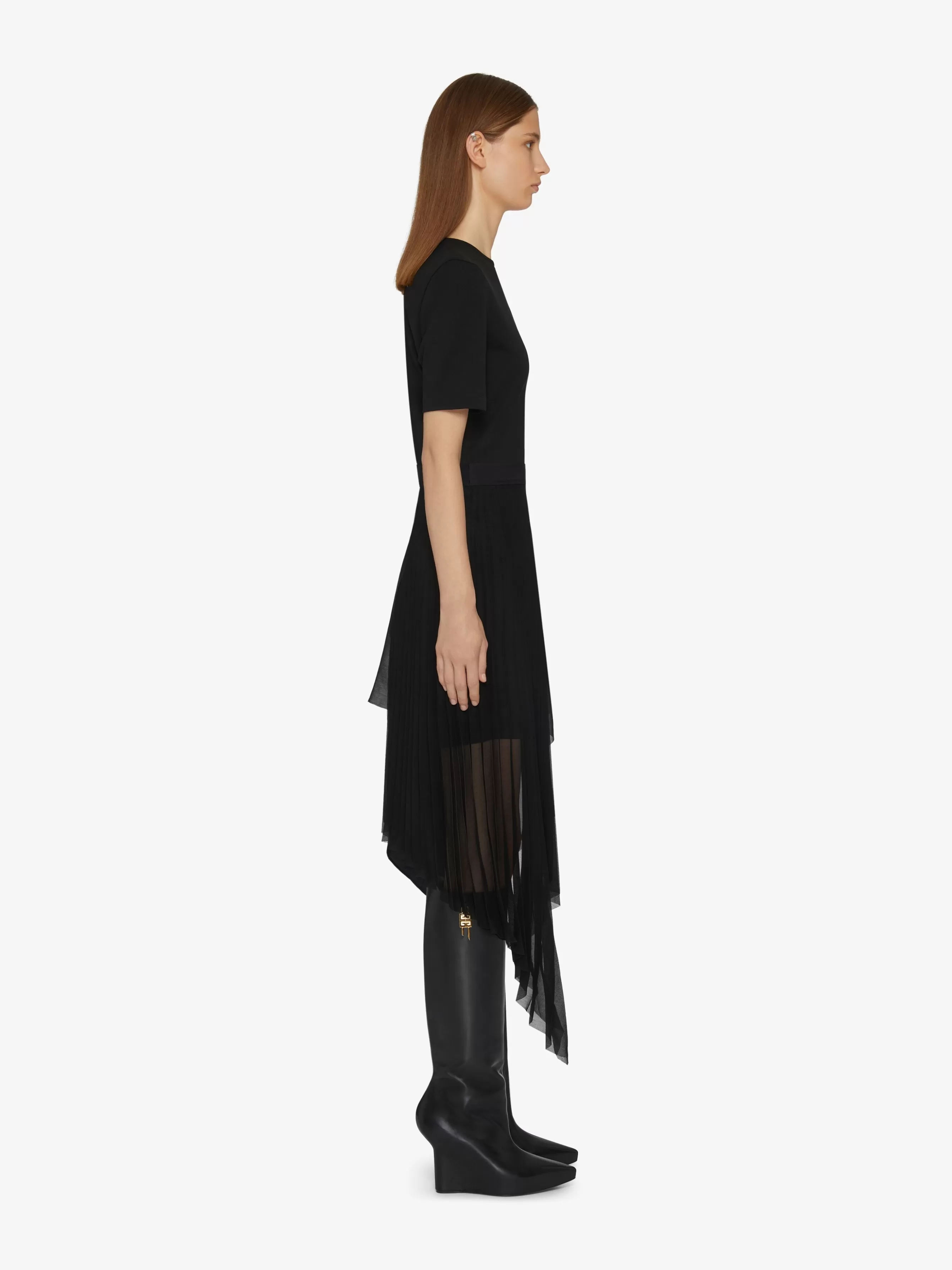 Sale GIVENCHY Dresses-Asymmetrical dress in jersey and crepe georgette