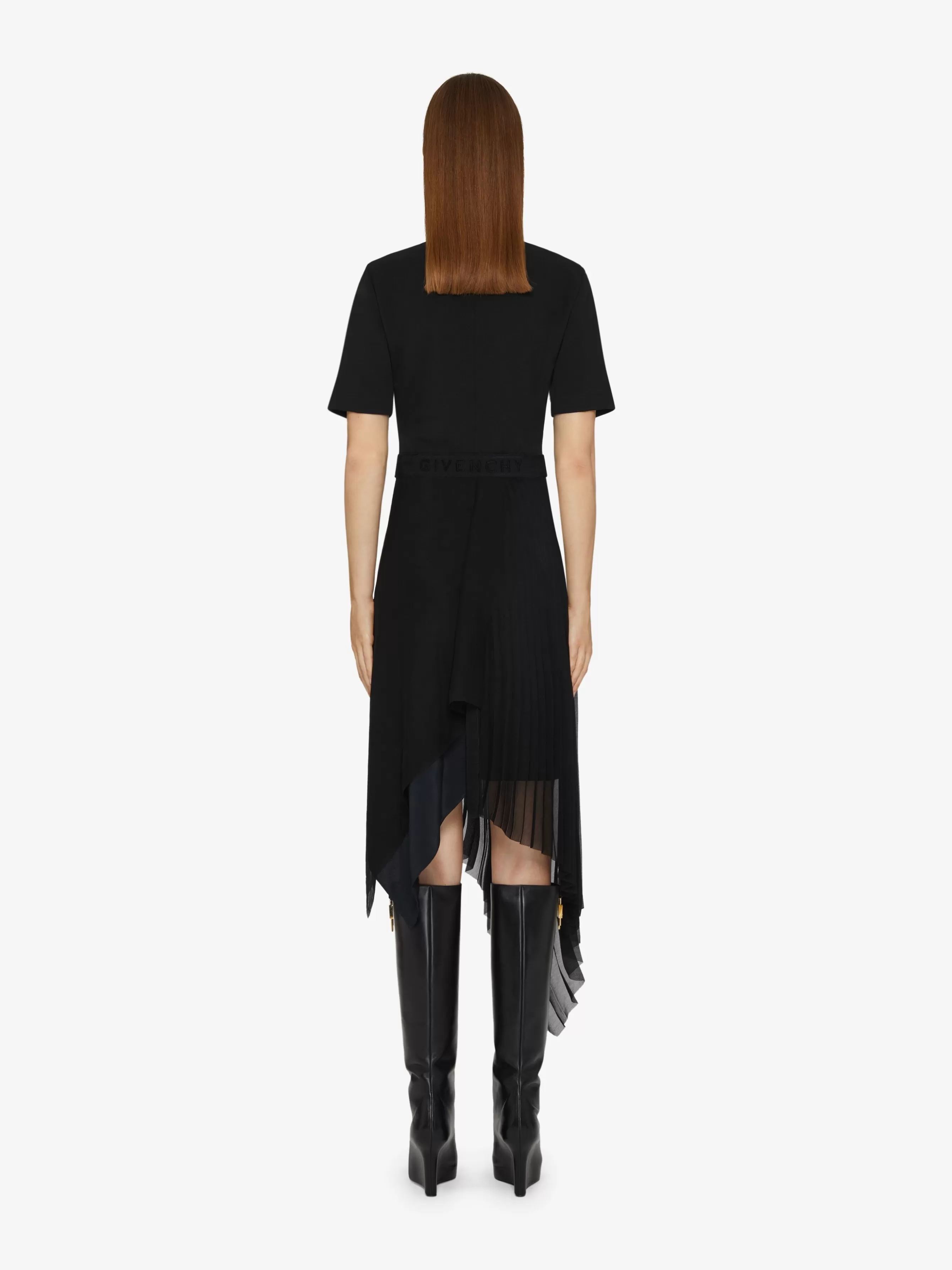 Sale GIVENCHY Dresses-Asymmetrical dress in jersey and crepe georgette