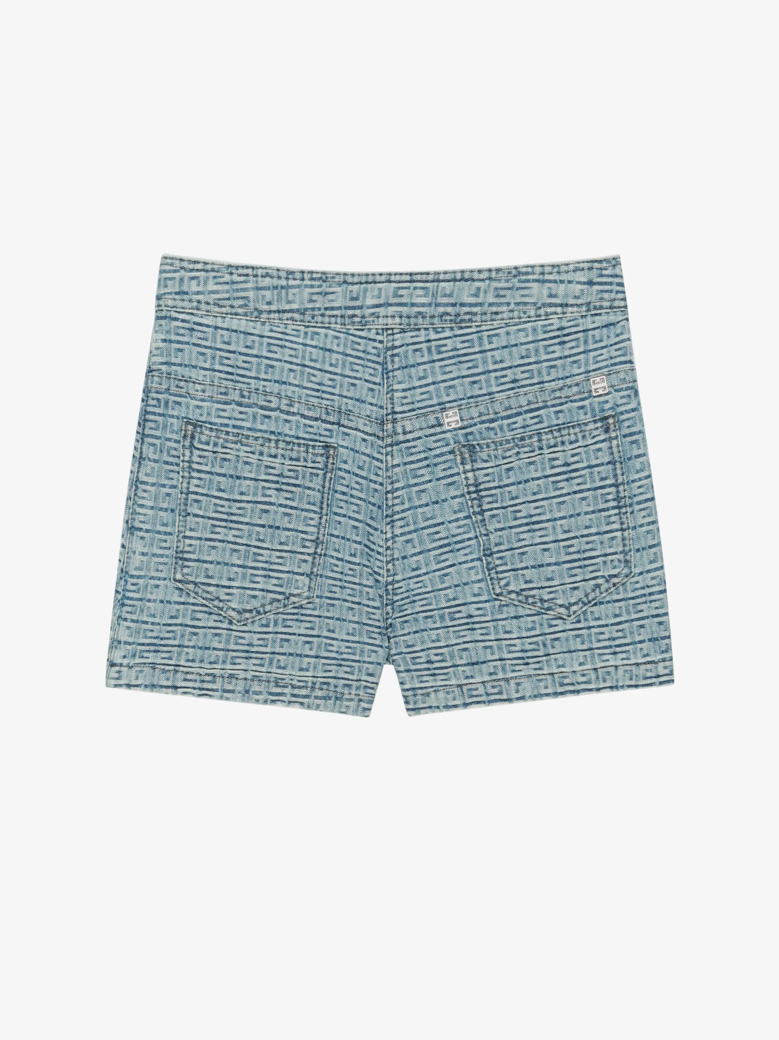 GIVENCHY Girl (4 to 12 years)-Asymmetrical skirt shorts in 4G denim