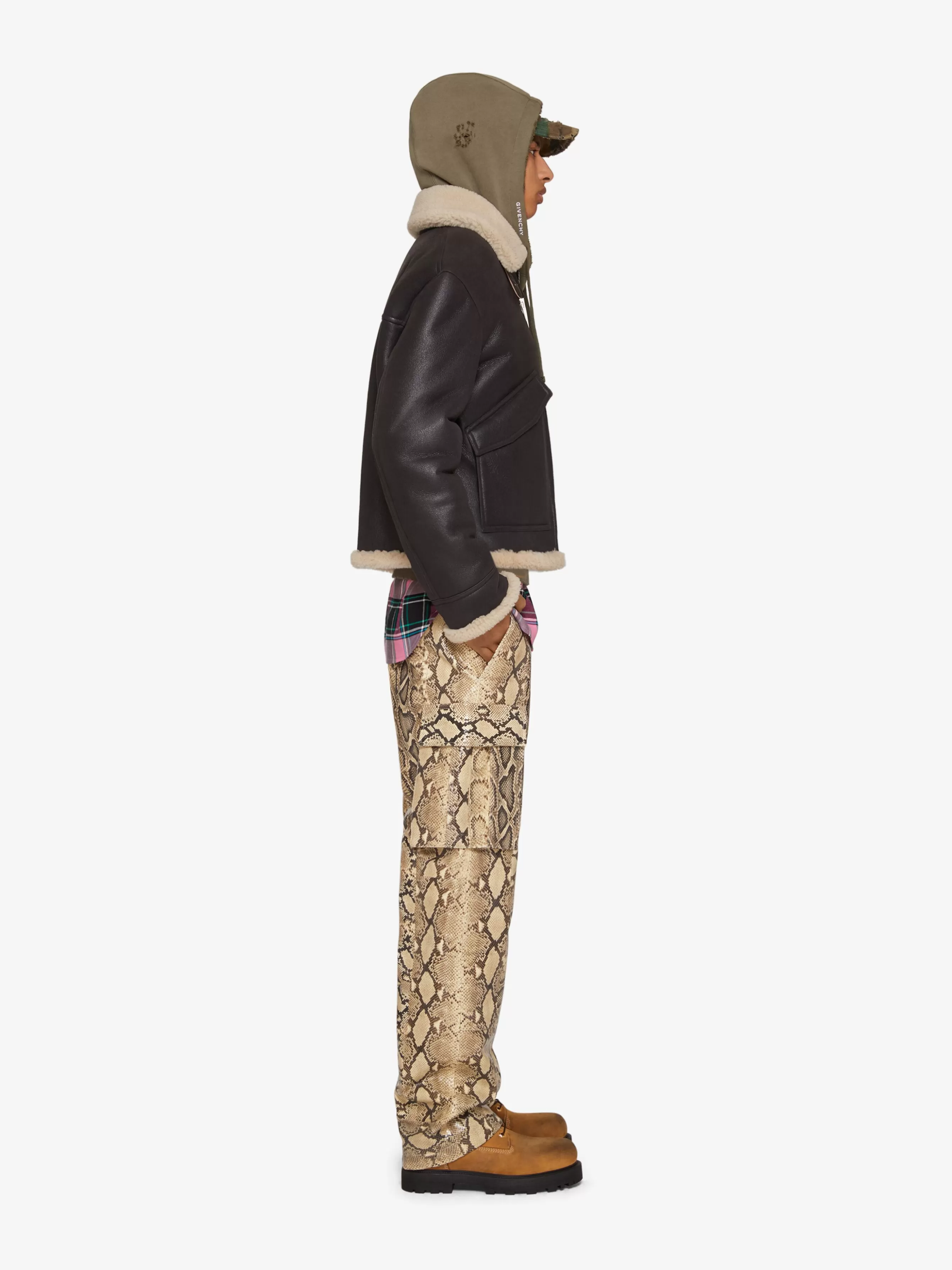 GIVENCHY Outerwear & Blousons-Aviator jacket in leather and shearling