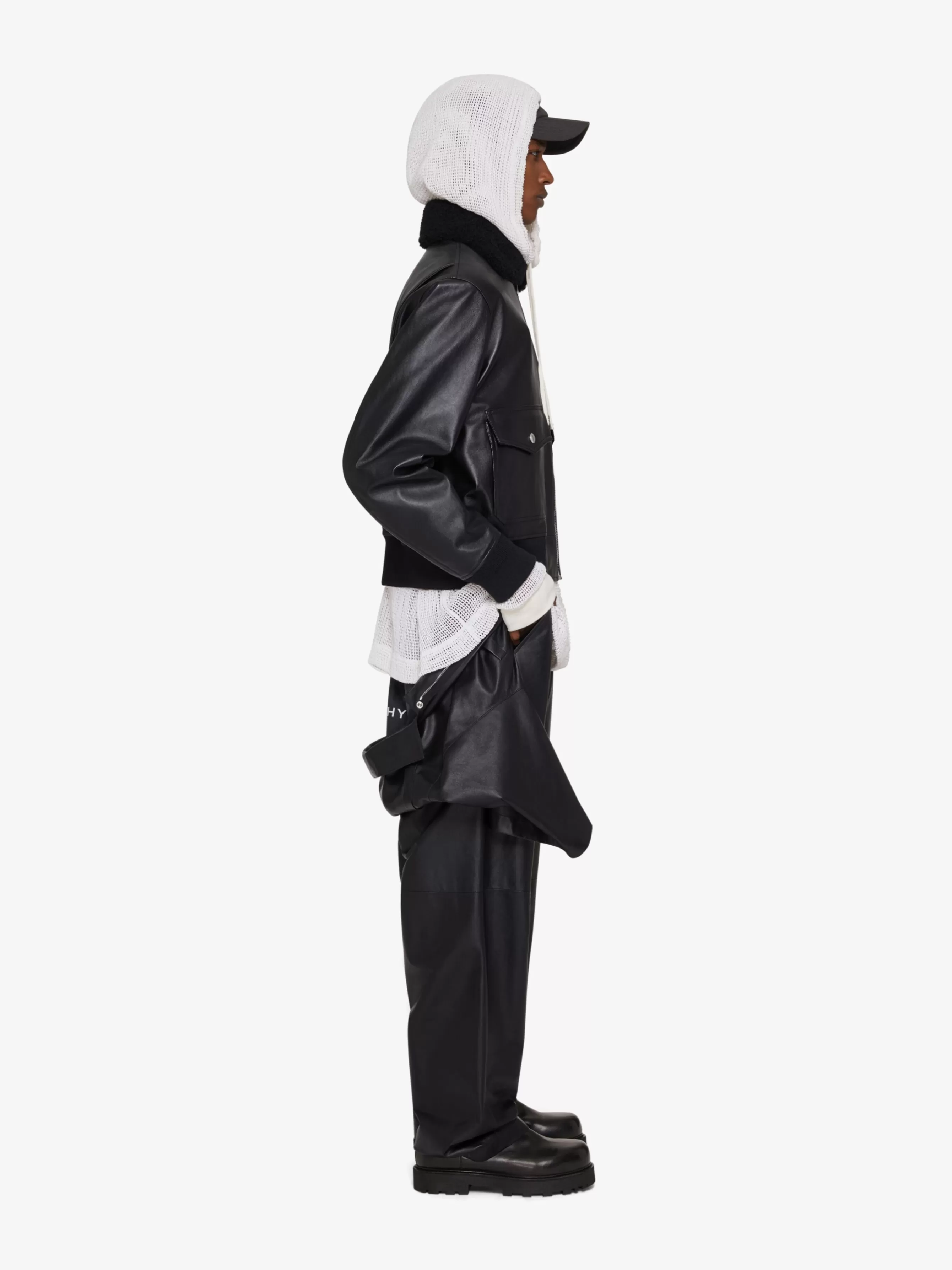 GIVENCHY Outerwear & Blousons-Aviator jacket in leather and shearling with pocket