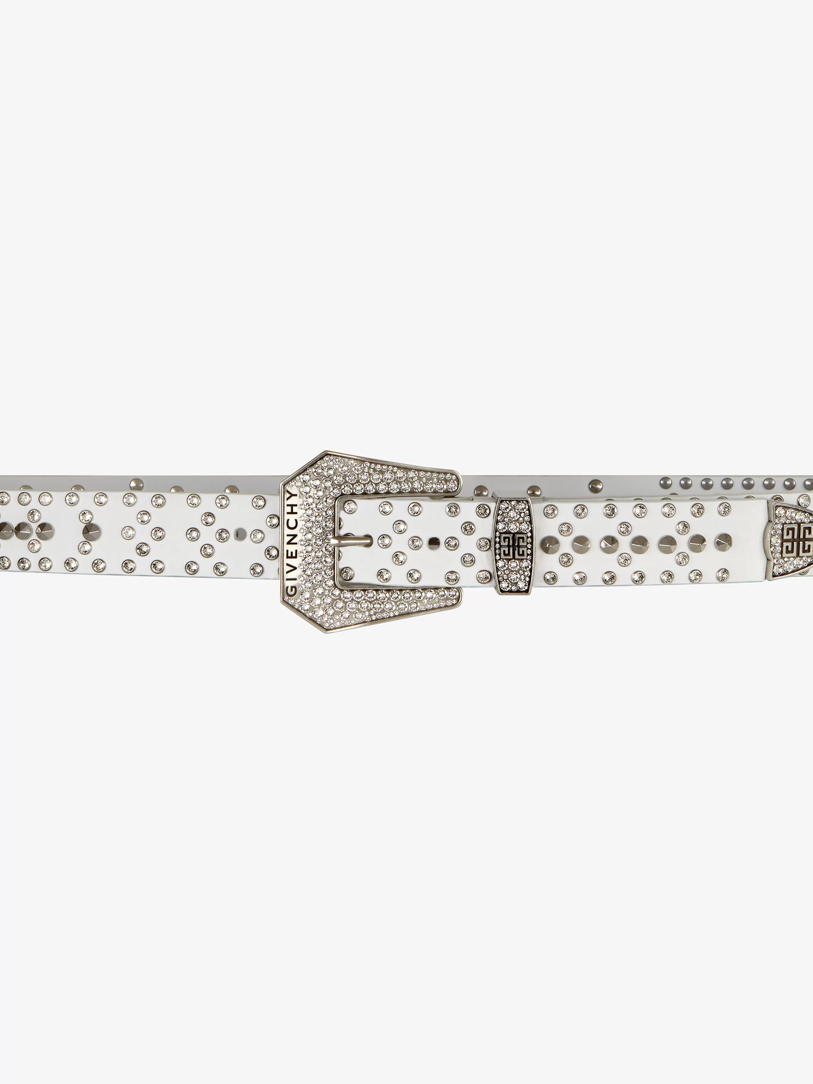 GIVENCHY Belts-Belt in leather with studs and crystals