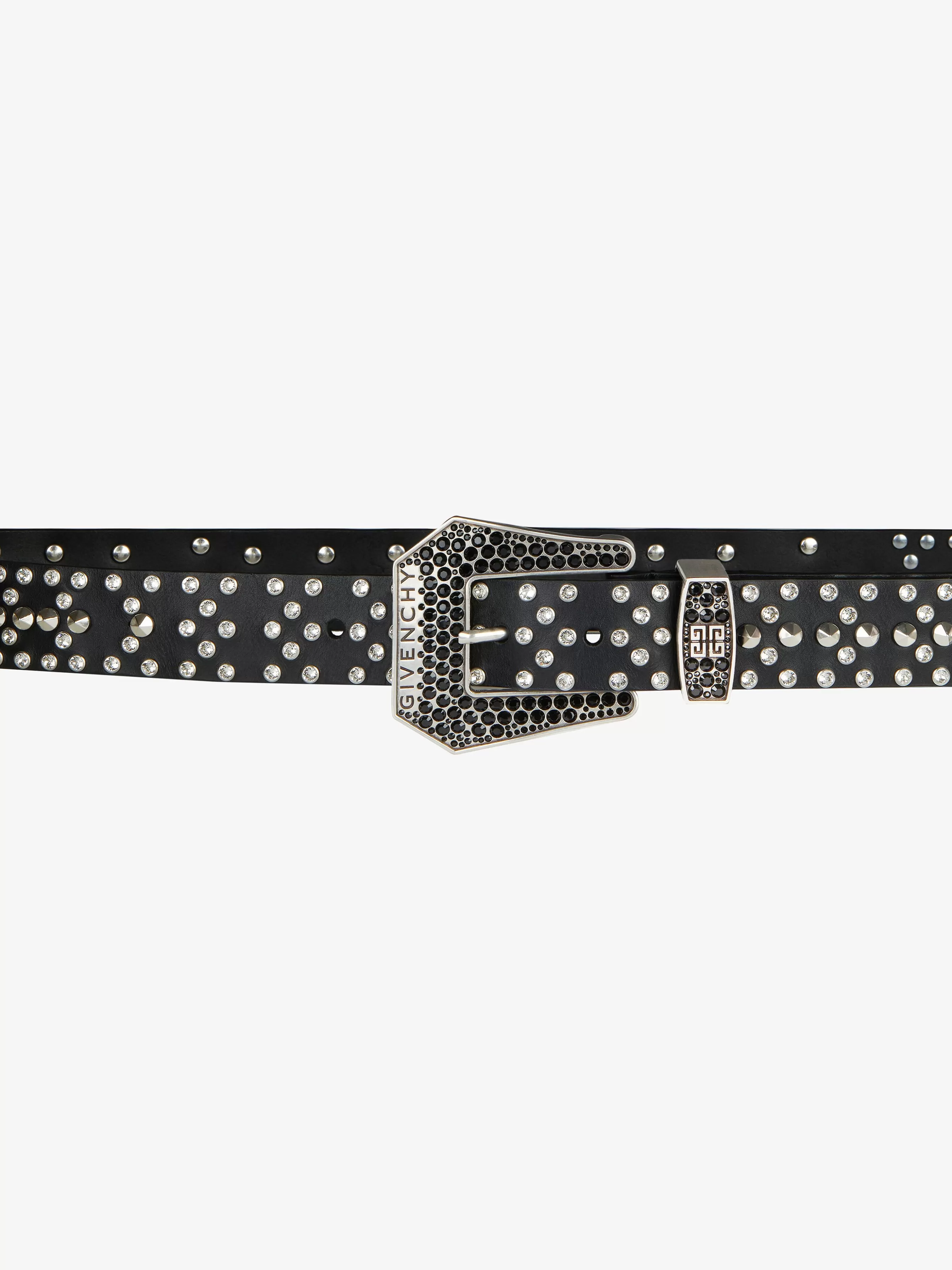 GIVENCHY Belts-Belt in leather with studs and crystals