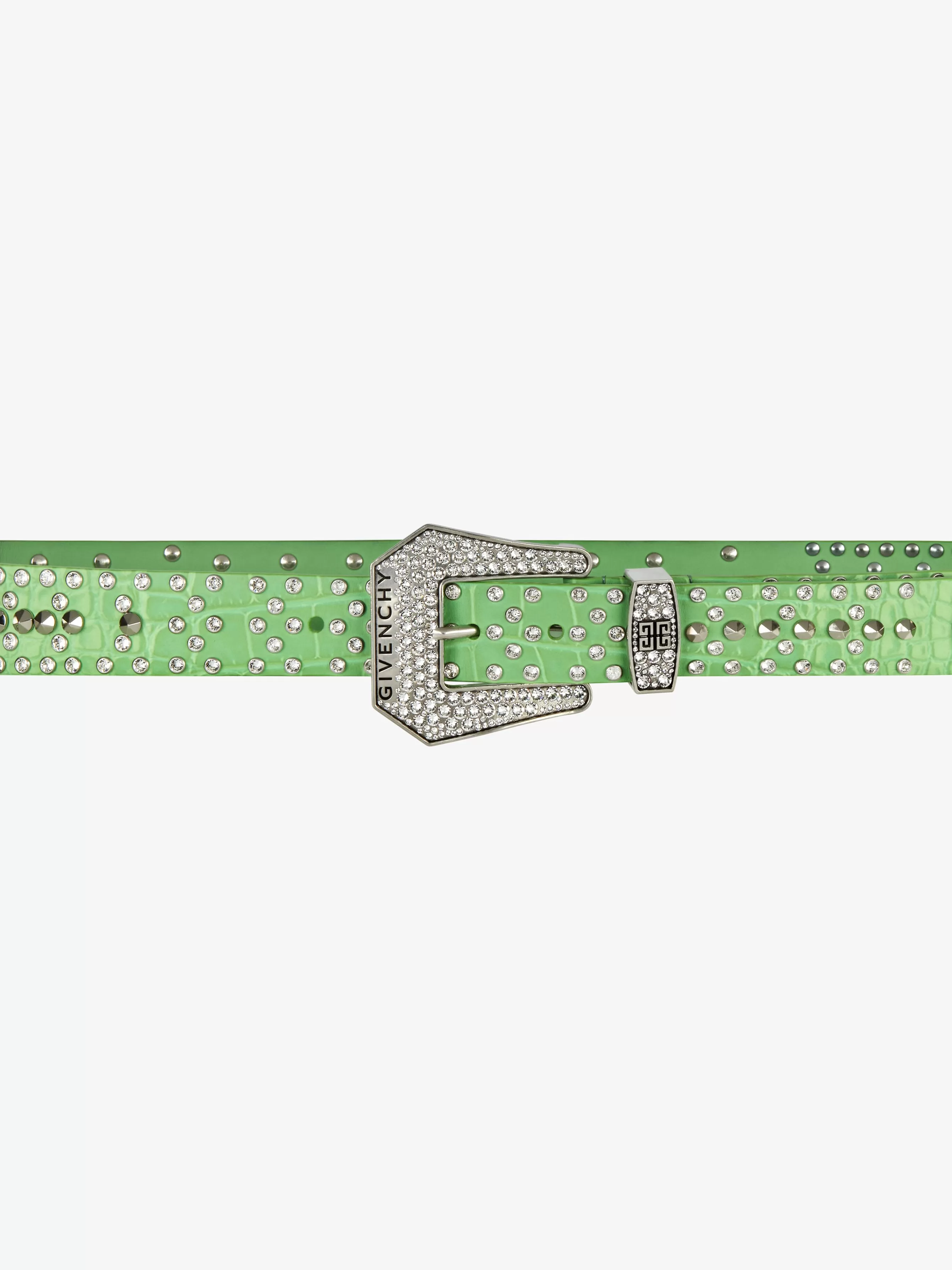 GIVENCHY Belts-Belt in leather with studs and crystals