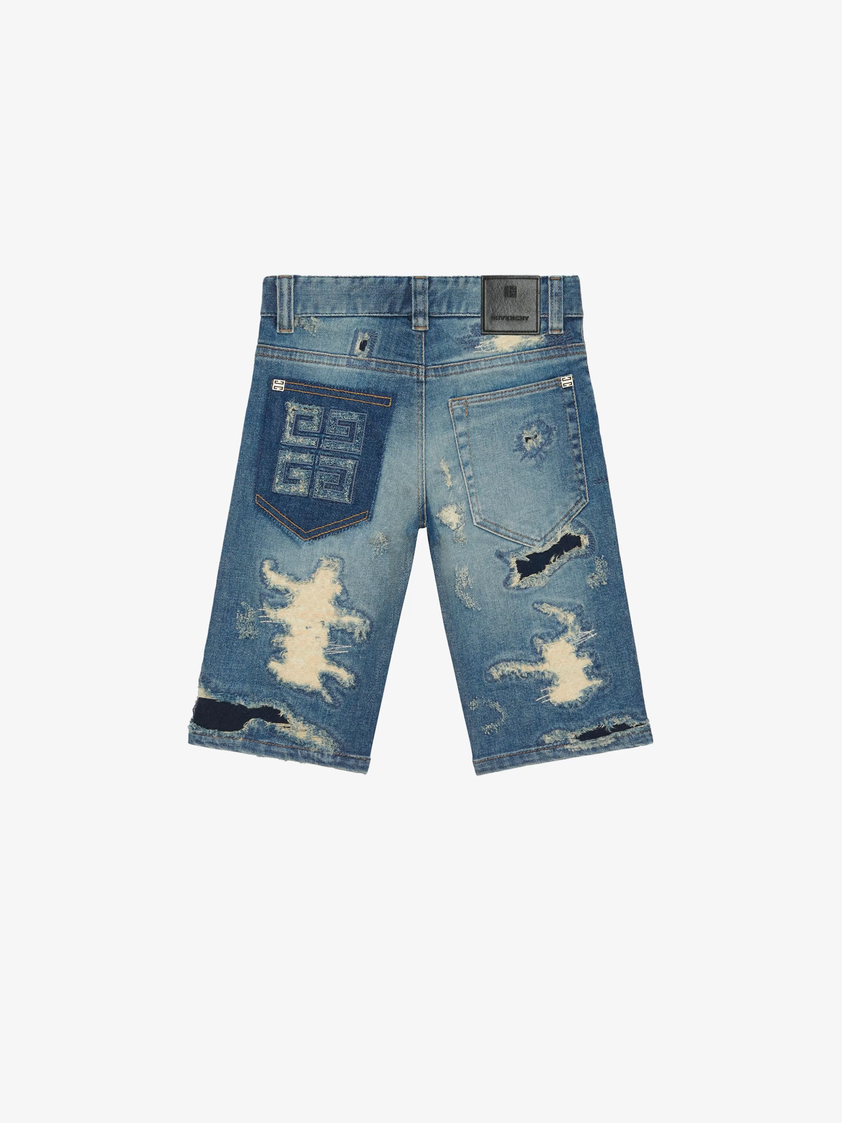 GIVENCHY Boy (4 to 12 years)-Bermuda shorts in destroyed denim