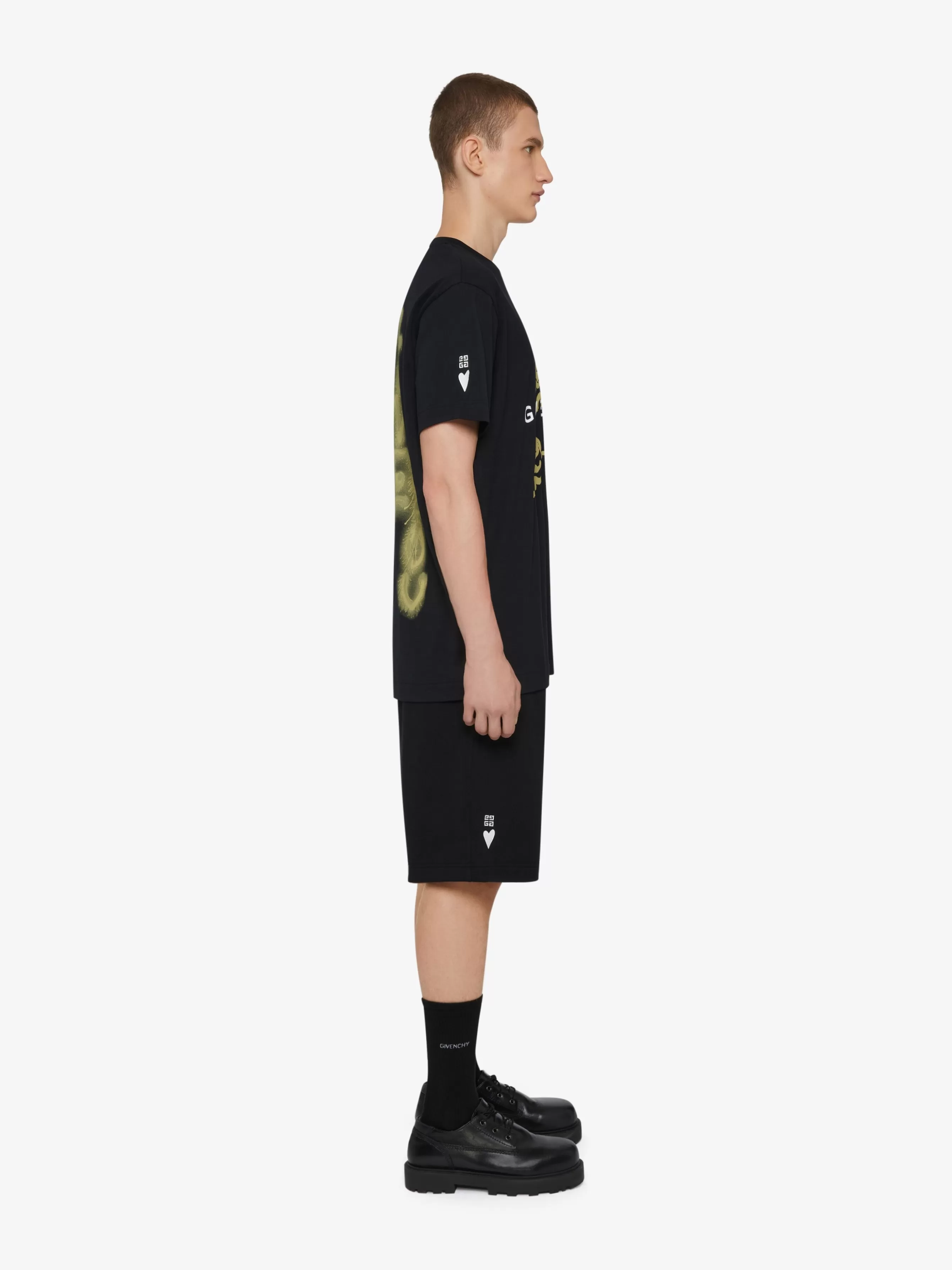 Sale GIVENCHY Pants & Shorts-Bermuda shorts in fleece with Angel print