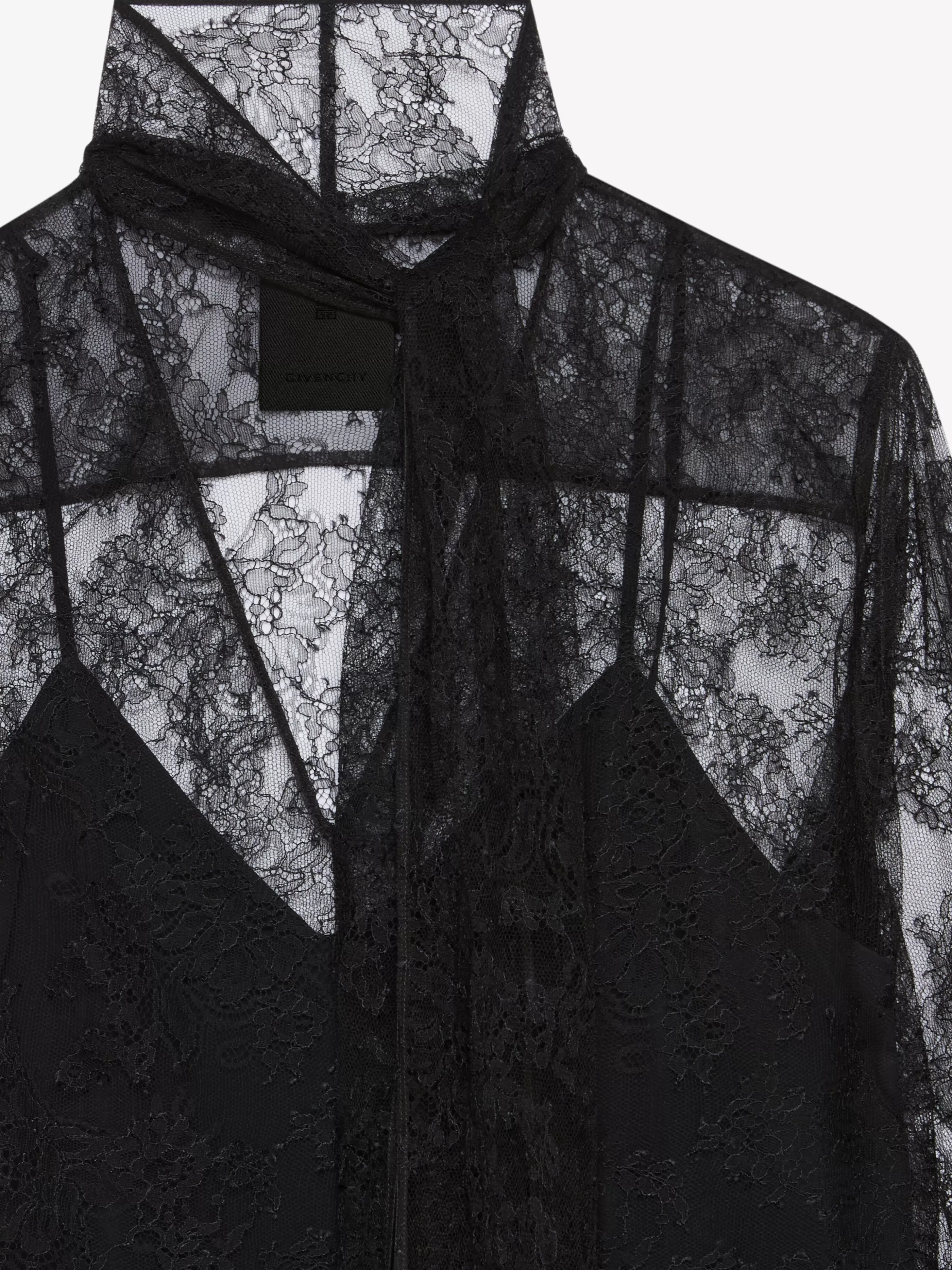 GIVENCHY Tops & Shirts-Blouse in lace with lavalliere