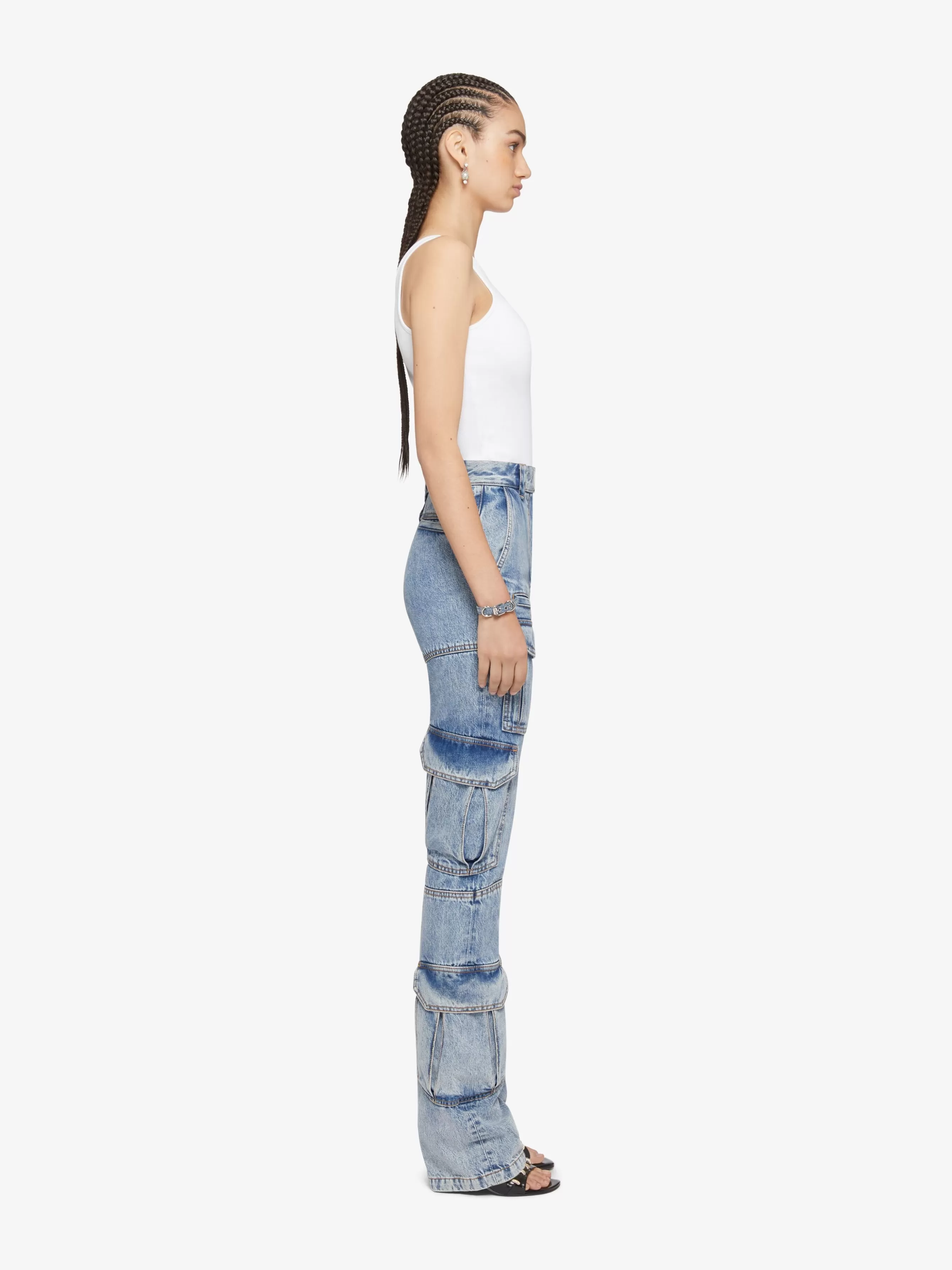 GIVENCHY Pants-Boot cut cargo pants in denim