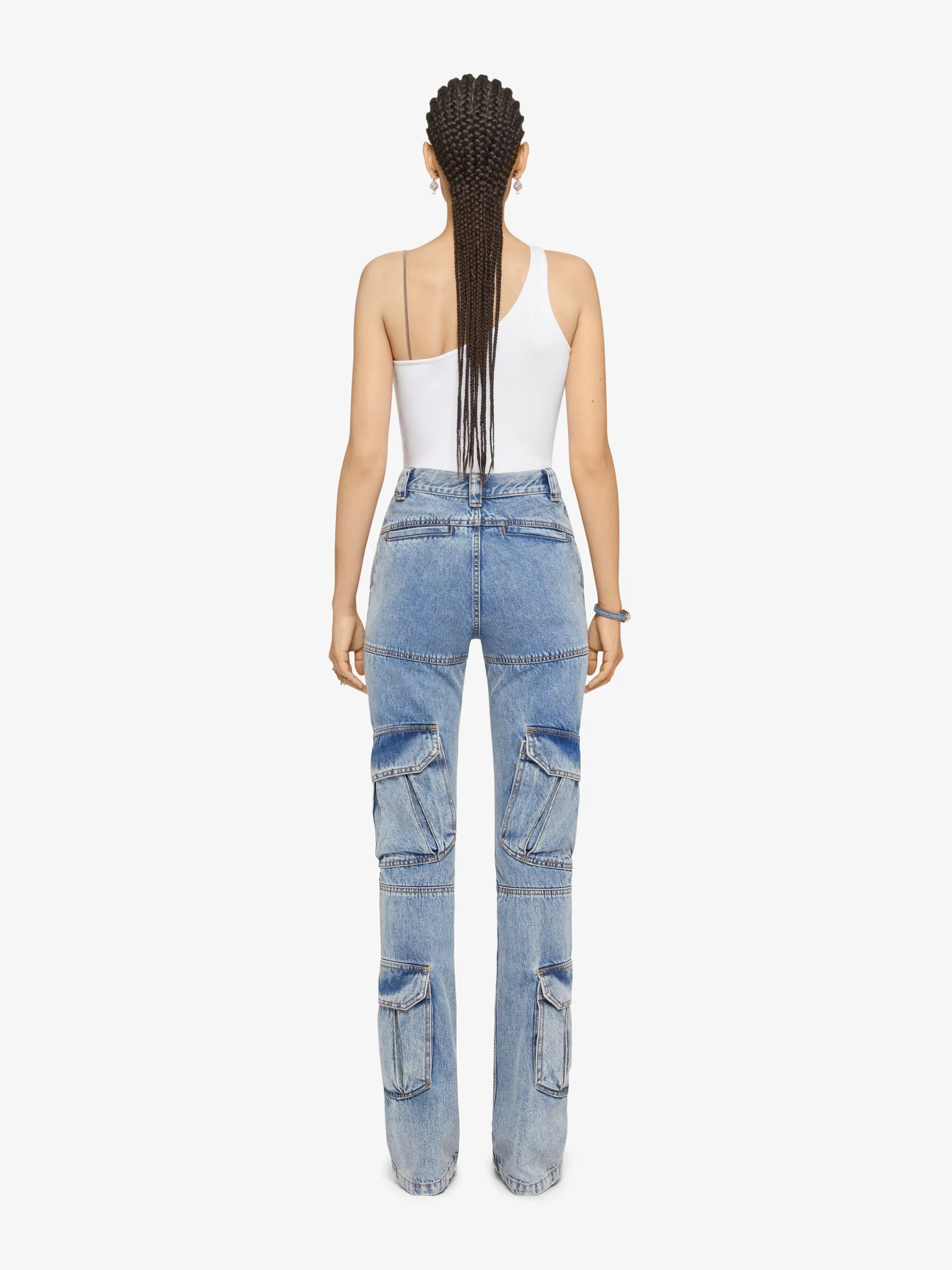 GIVENCHY Pants-Boot cut cargo pants in denim