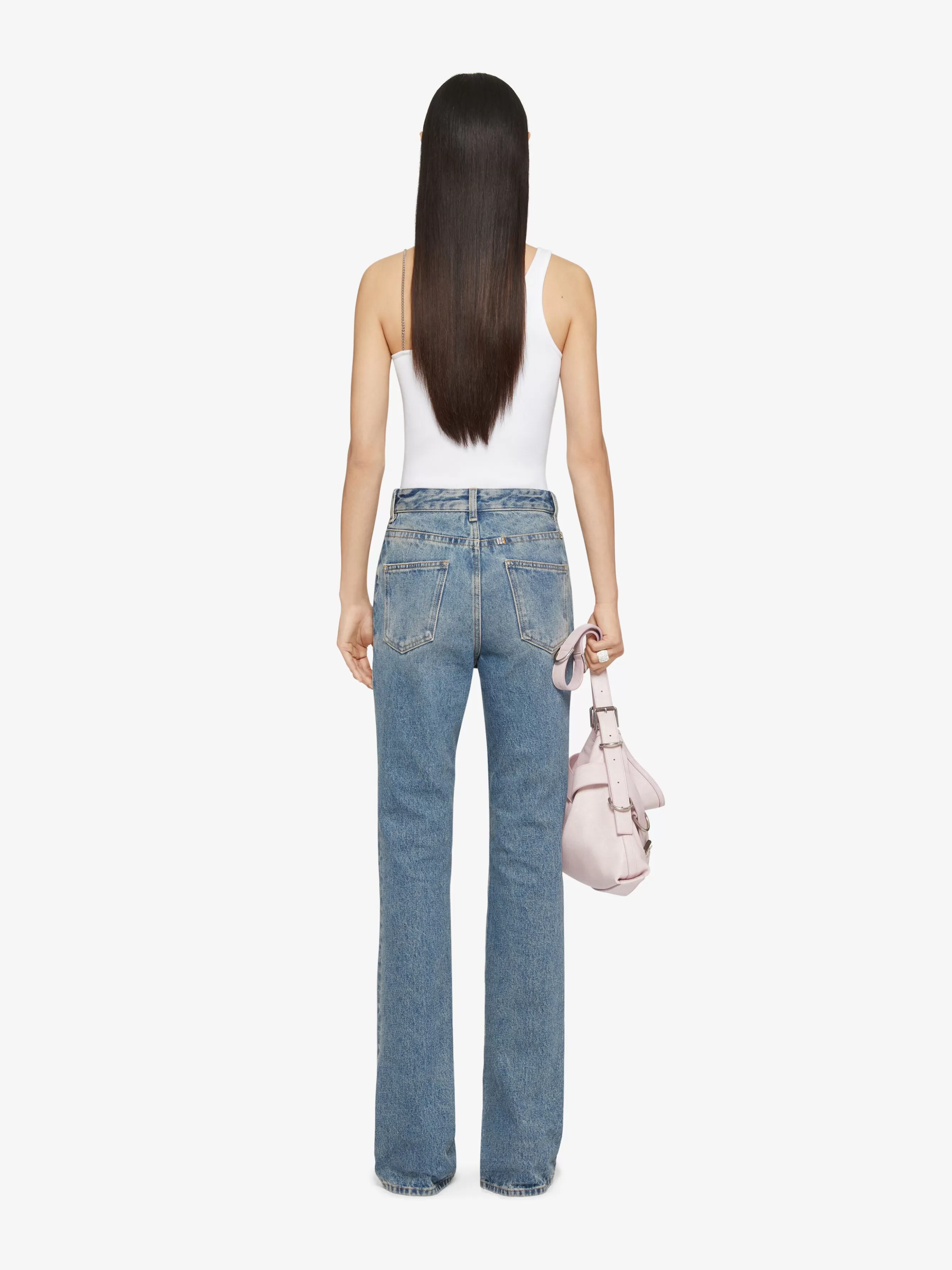 GIVENCHY Pants-Boot cut pants in denim with chain details