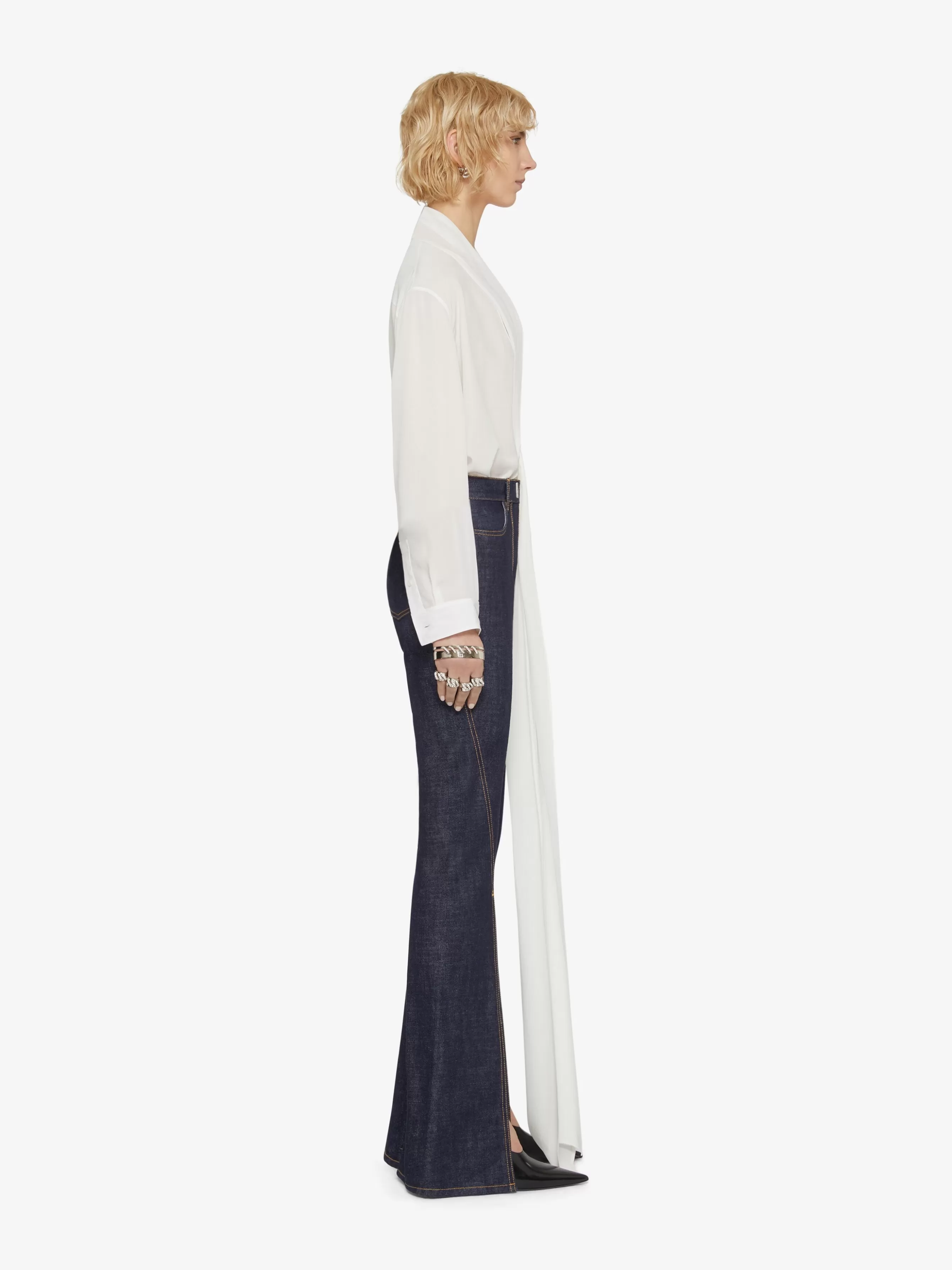 Sale GIVENCHY Pants & Skirts-Boot cut pants in denim with slits