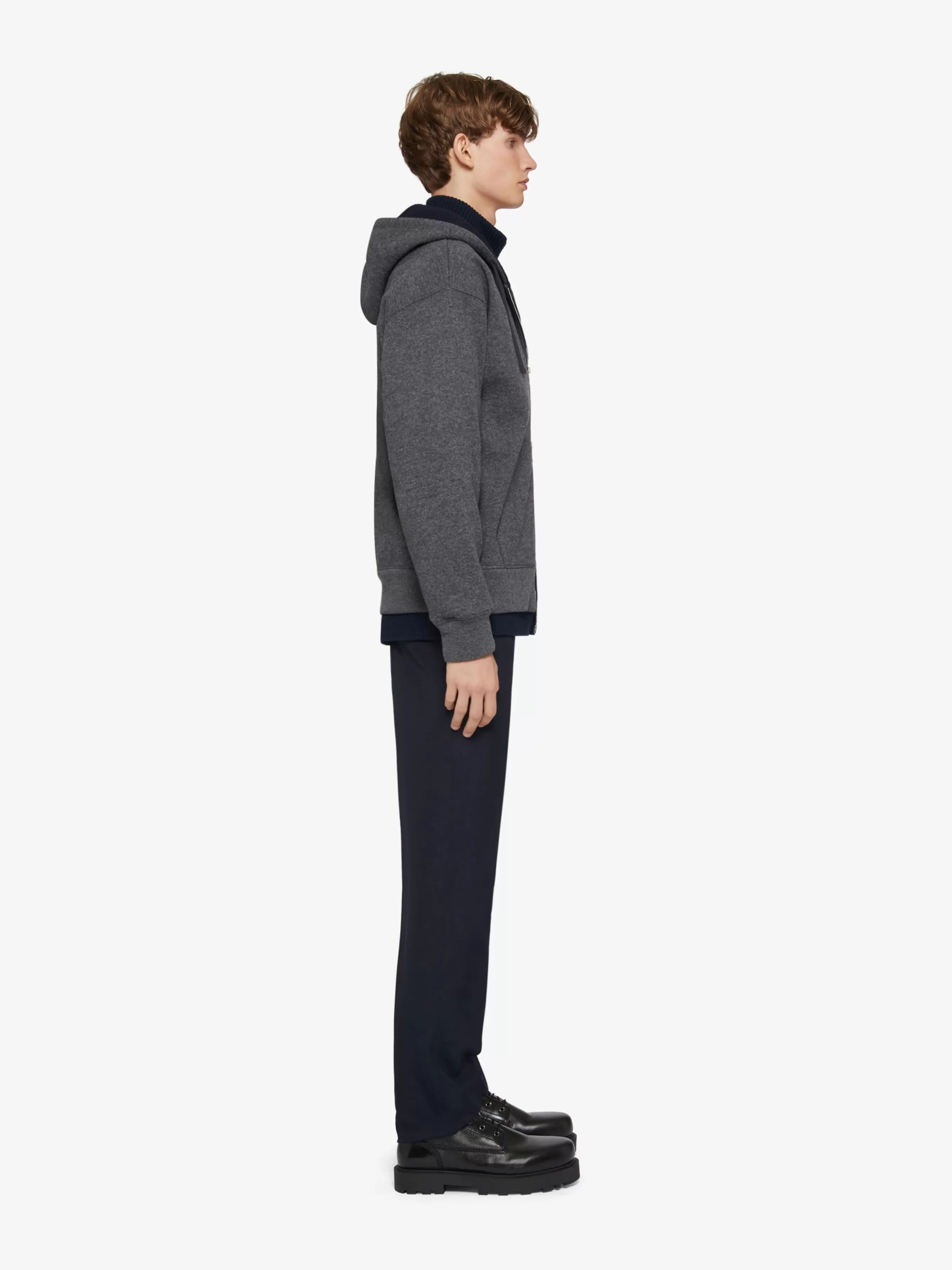 GIVENCHY Sweatshirts & Hoodies-Boxy fit hoodie in wool and cashmere