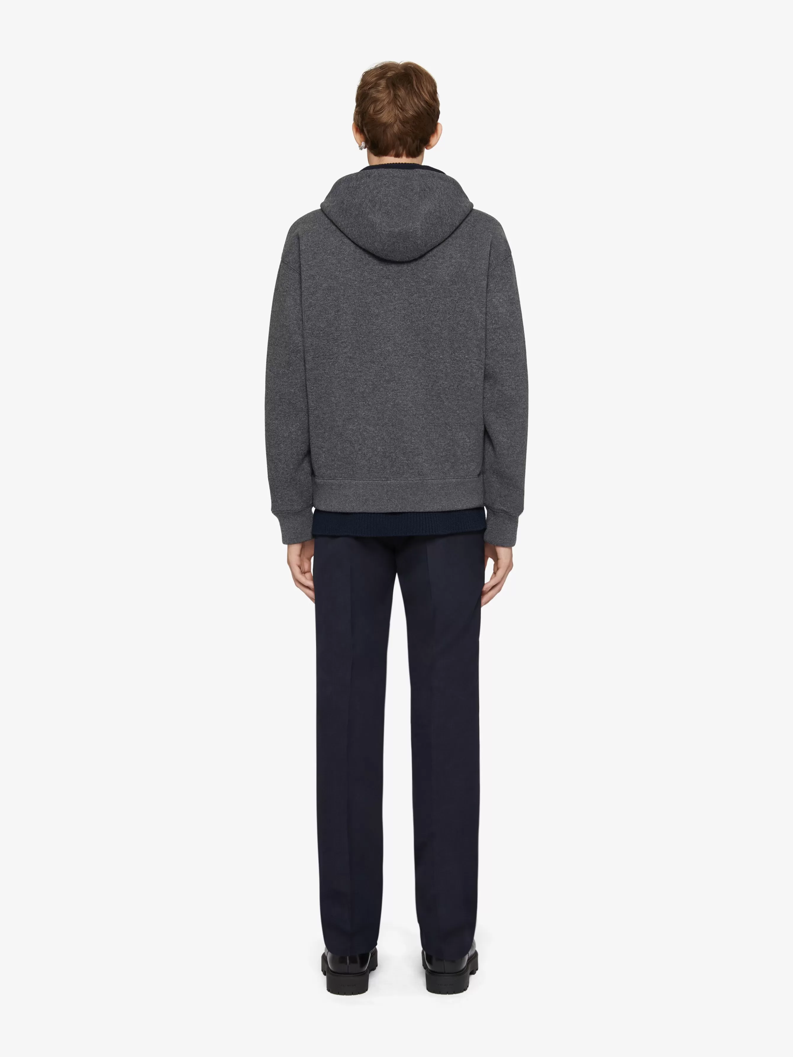 GIVENCHY Sweatshirts & Hoodies-Boxy fit hoodie in wool and cashmere