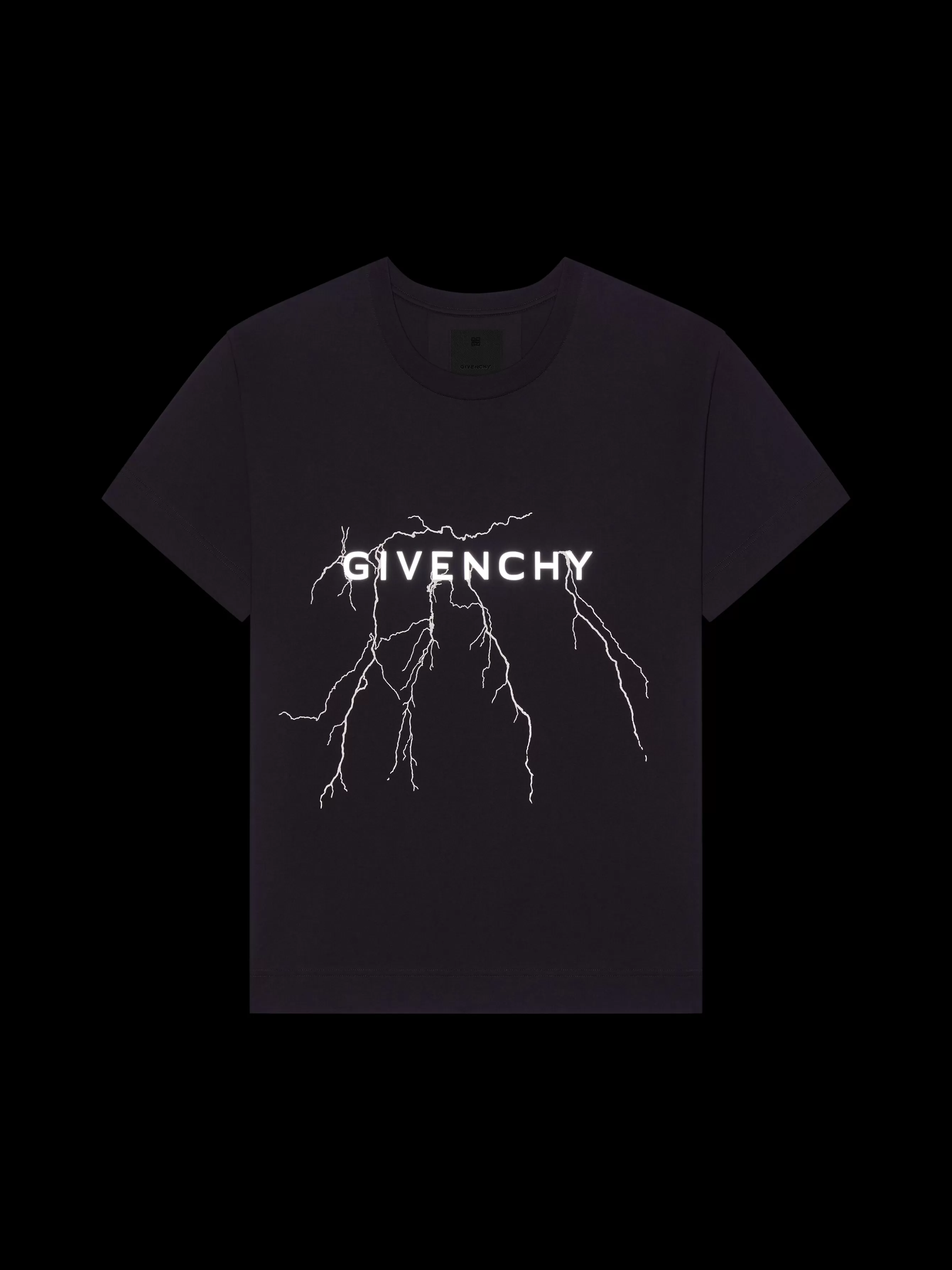 GIVENCHY T-Shirts-Boxy fit t-shirt in cotton with reflective artwork