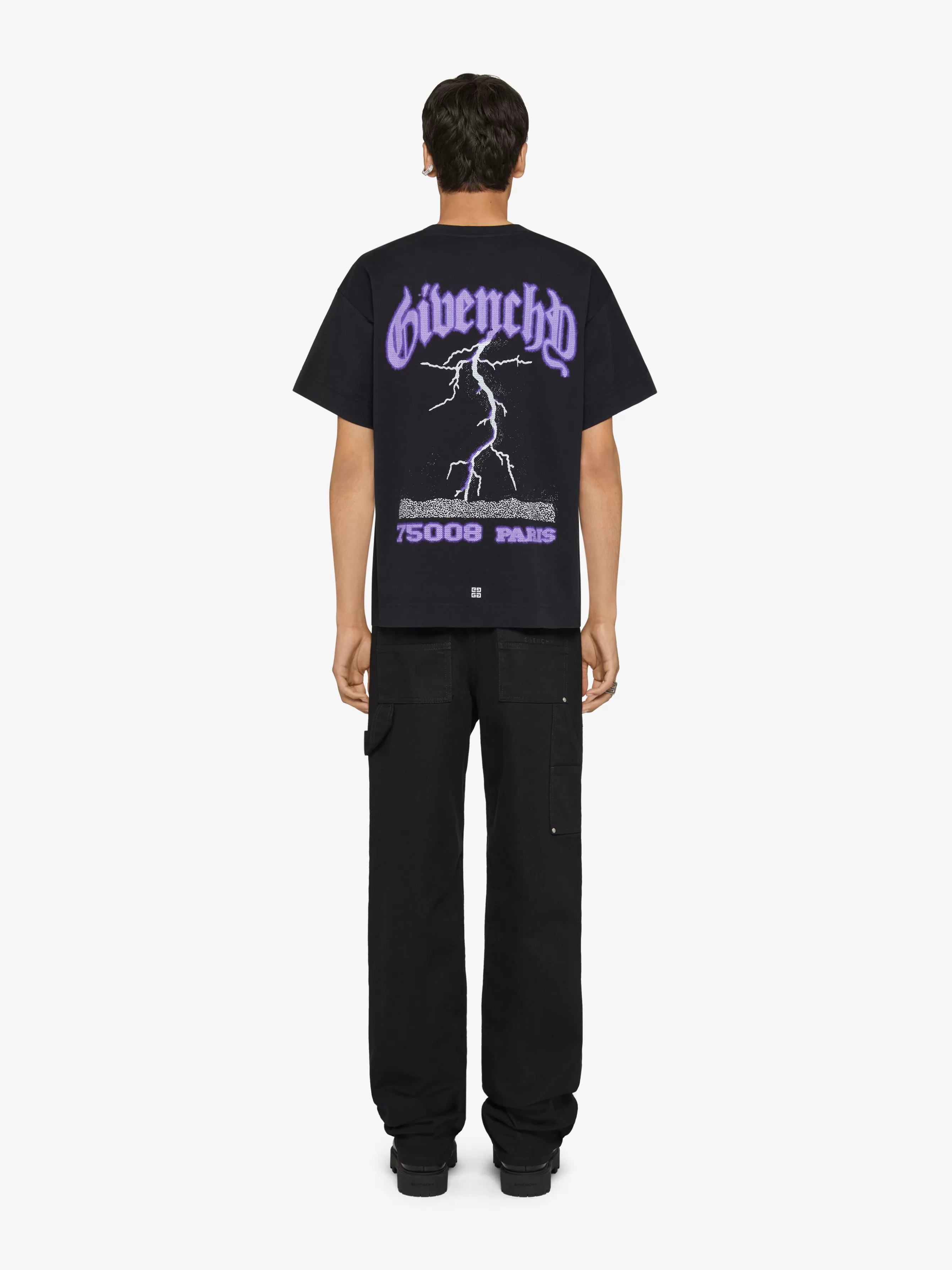 GIVENCHY T-Shirts-Boxy fit t-shirt in cotton with reflective artwork