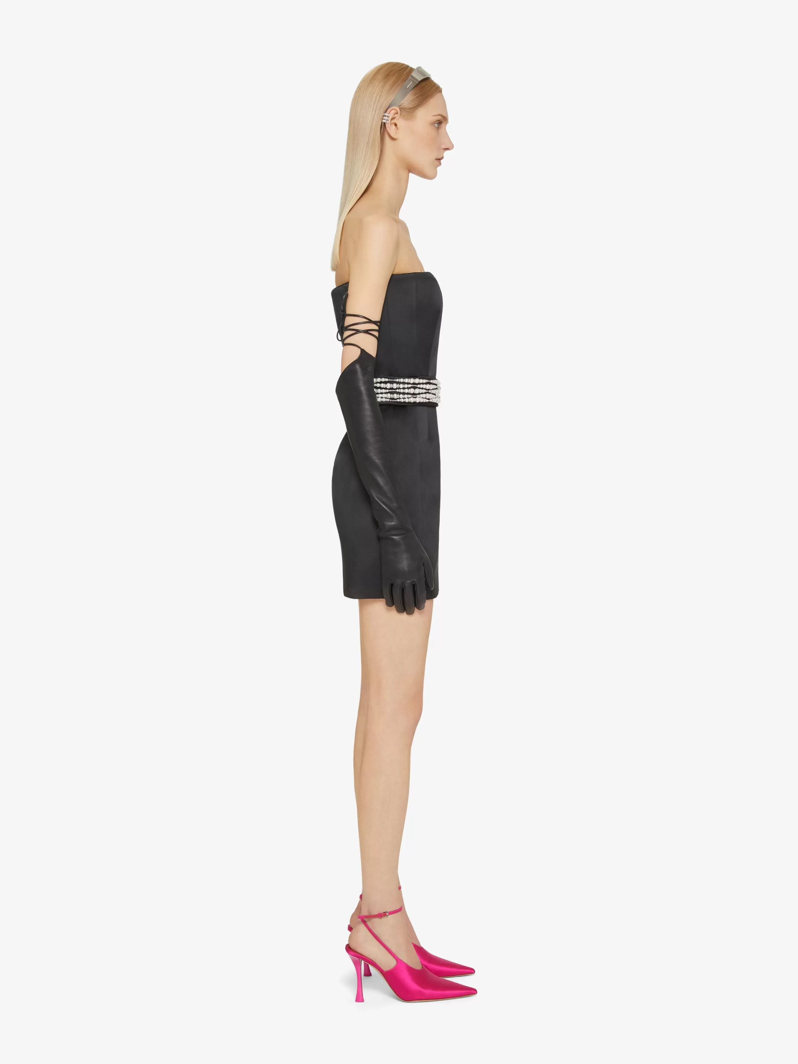 GIVENCHY Dresses-Bustier dress in satin with two removable belts