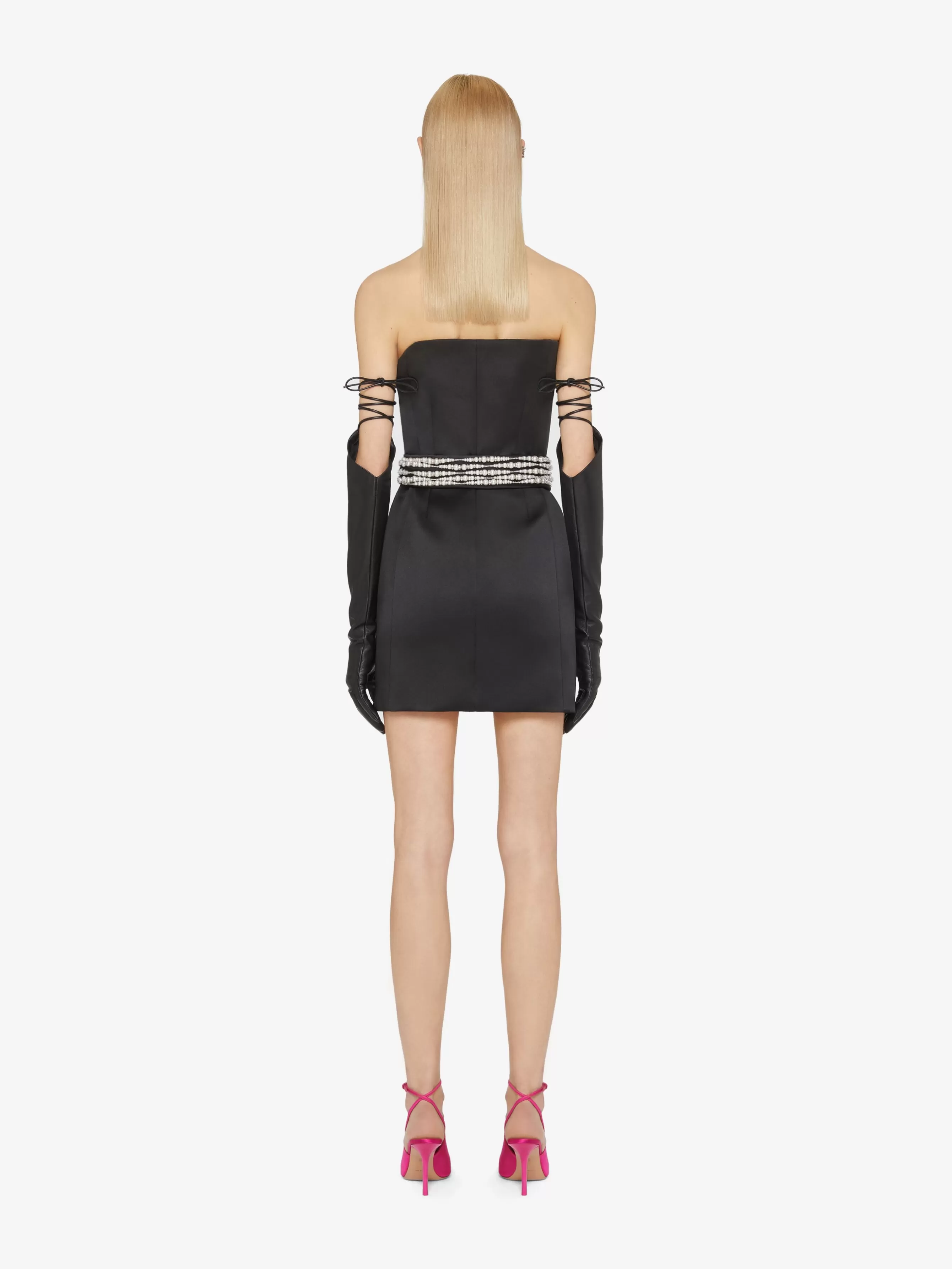 GIVENCHY Dresses-Bustier dress in satin with two removable belts