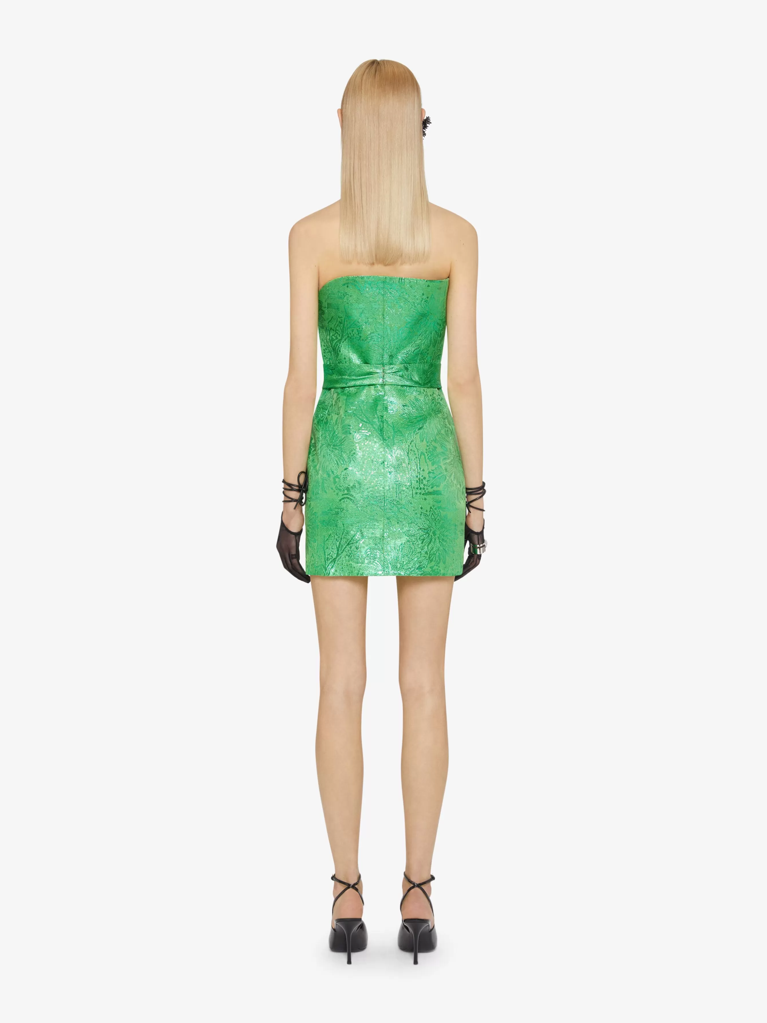 Sale GIVENCHY Dresses-Bustier dress in silk lurex with floral jacquard