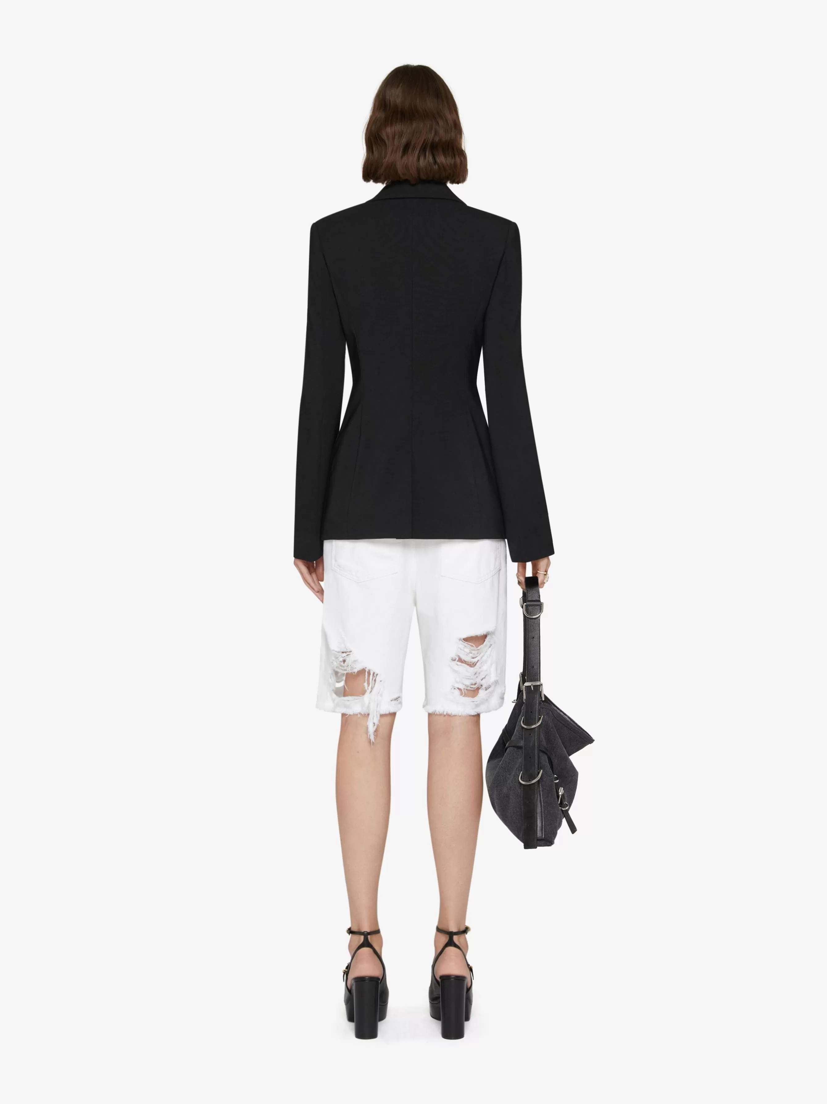 Sale GIVENCHY Pants & Skirts-Cargo bermuda shorts in destroyed denim