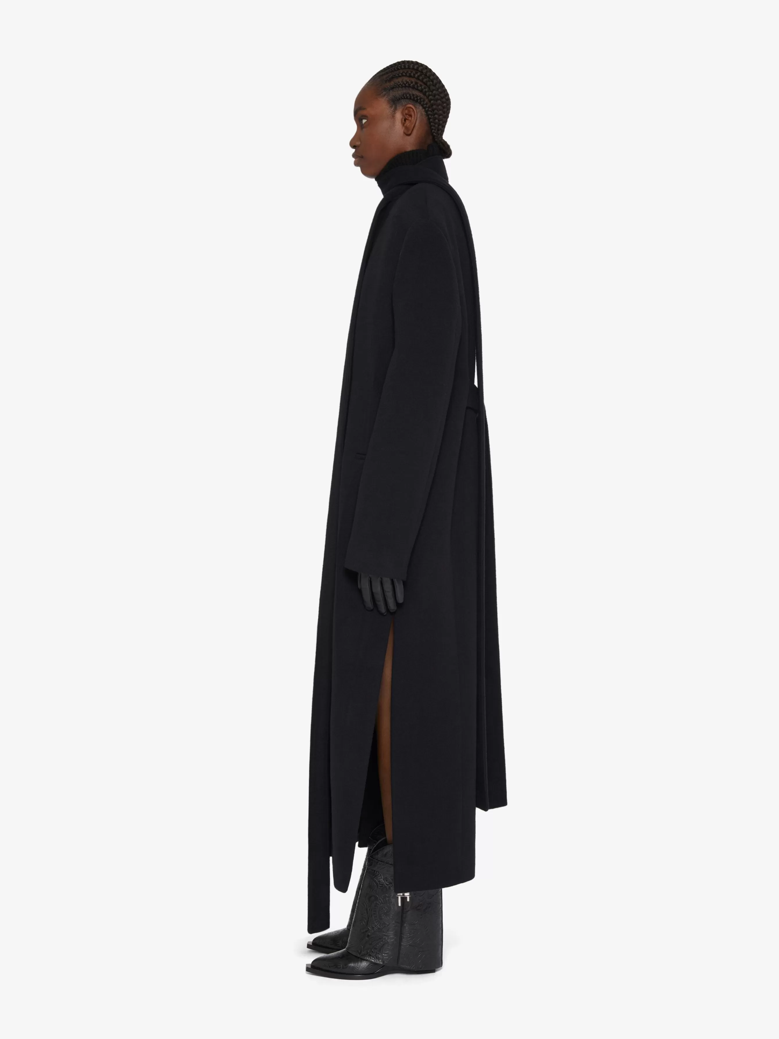 GIVENCHY Jackets & Coats-Coat in double face cashmere with scarf