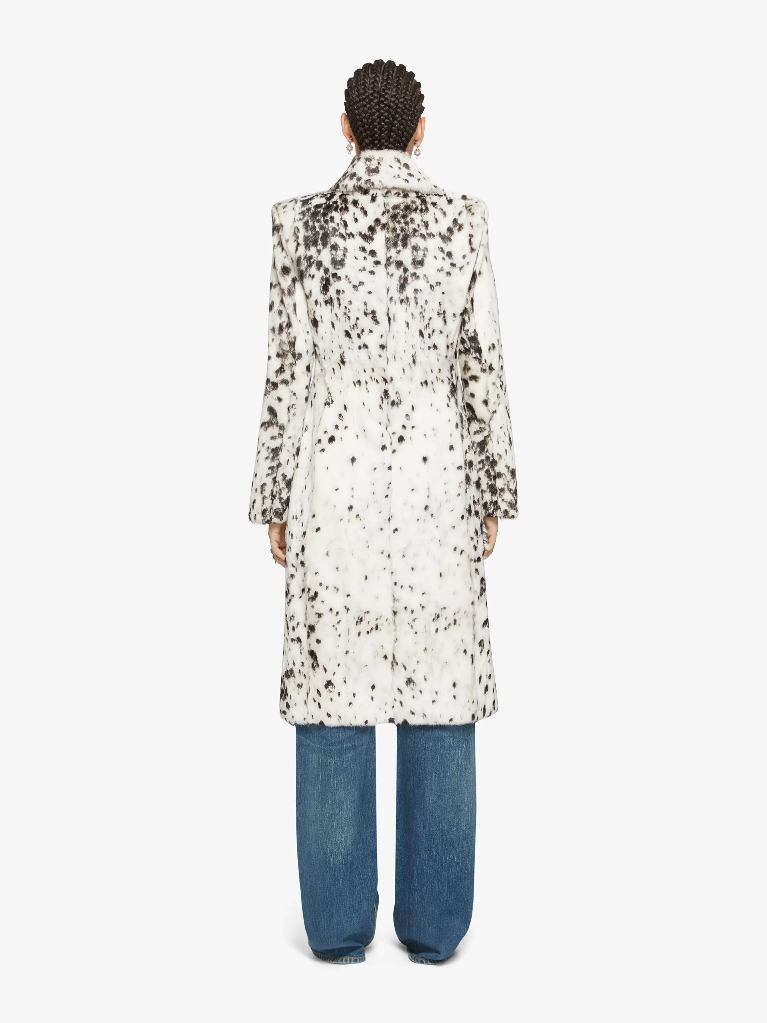 GIVENCHY Jackets & Coats-Coat in fur with snow leopard print