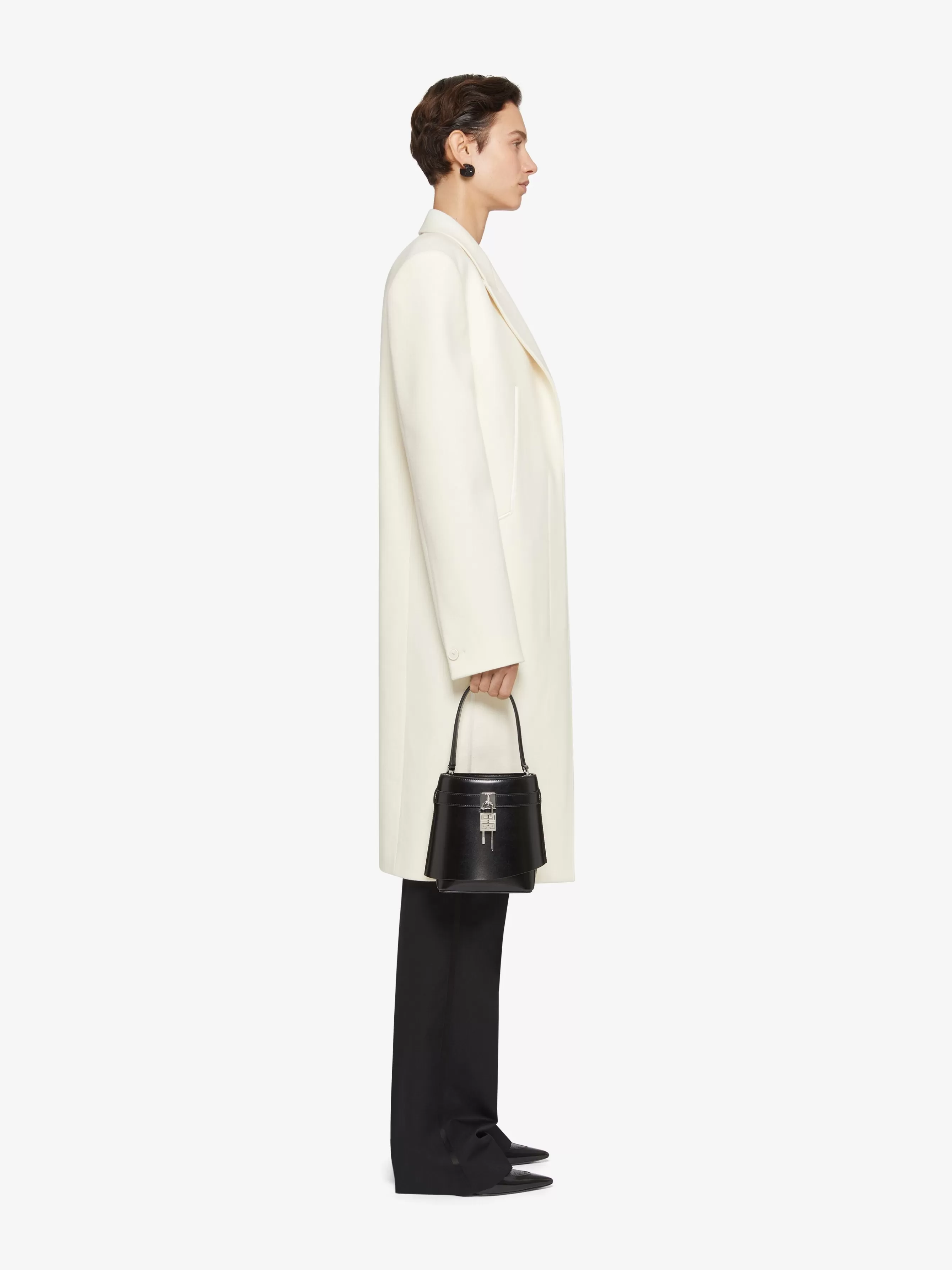 GIVENCHY Jackets & Coats-Coat in wool with satin details