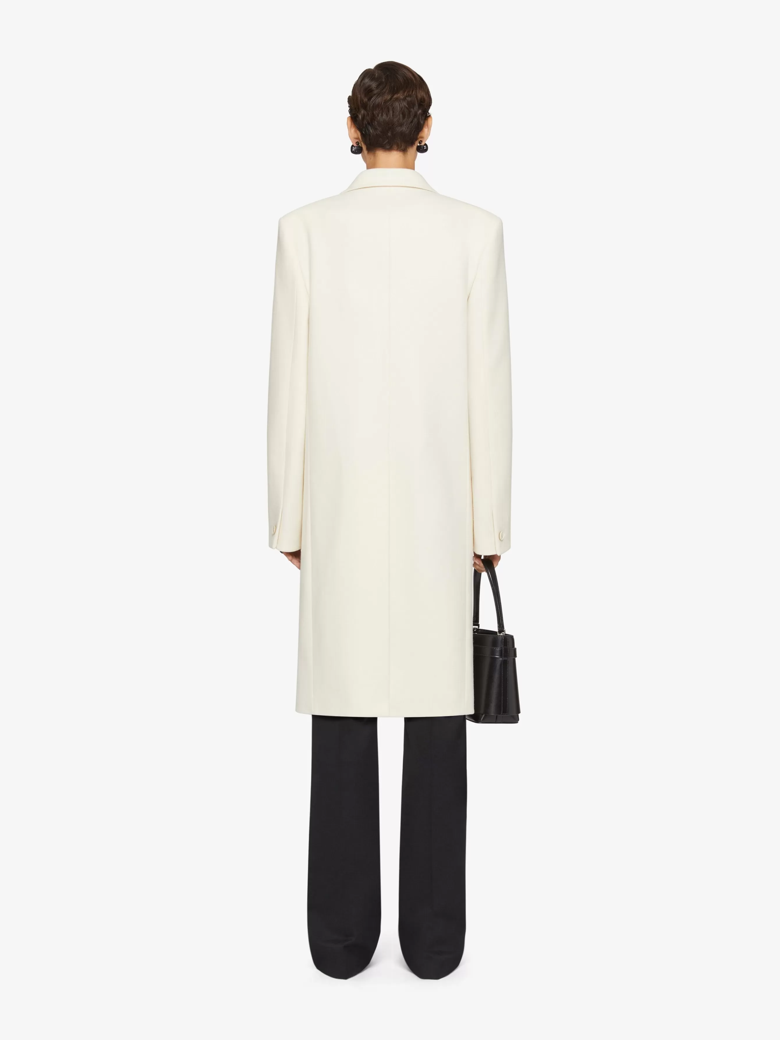 GIVENCHY Jackets & Coats-Coat in wool with satin details