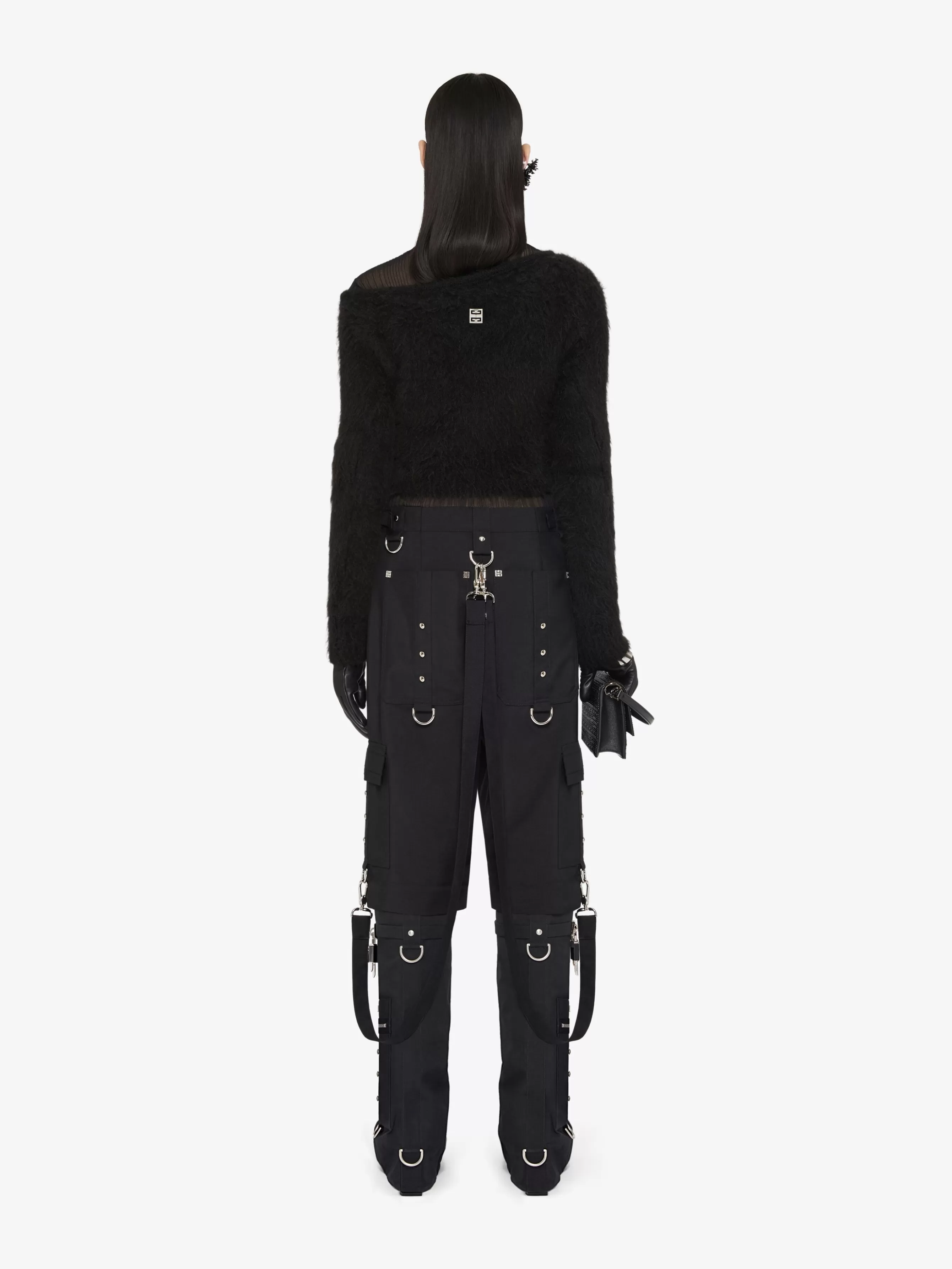 GIVENCHY Knitwear-Cropped asymmetrical sweater in alpaca wool