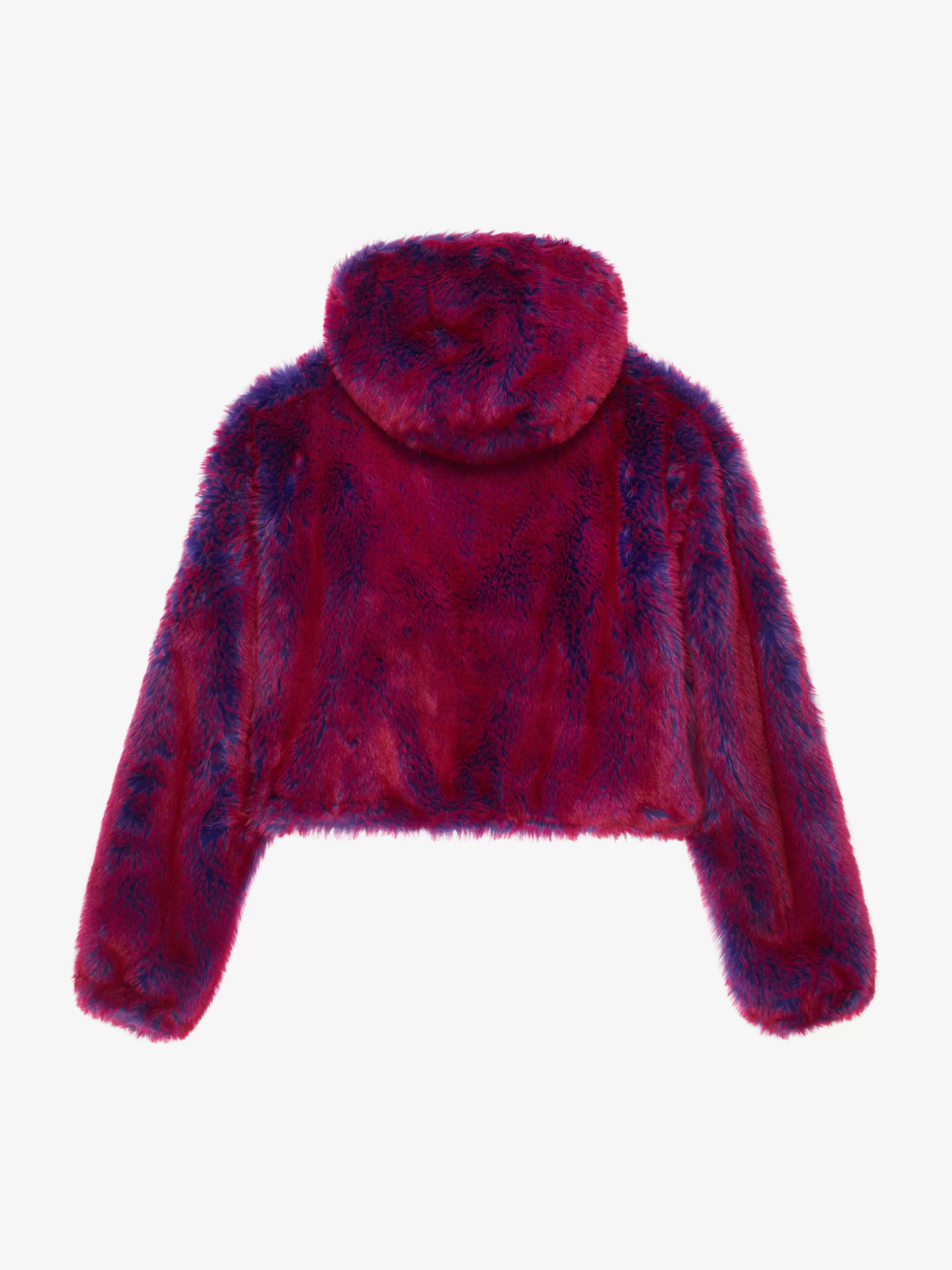 Sale GIVENCHY Outerwear-Cropped hooded bomber jacket in faux fur with pocket