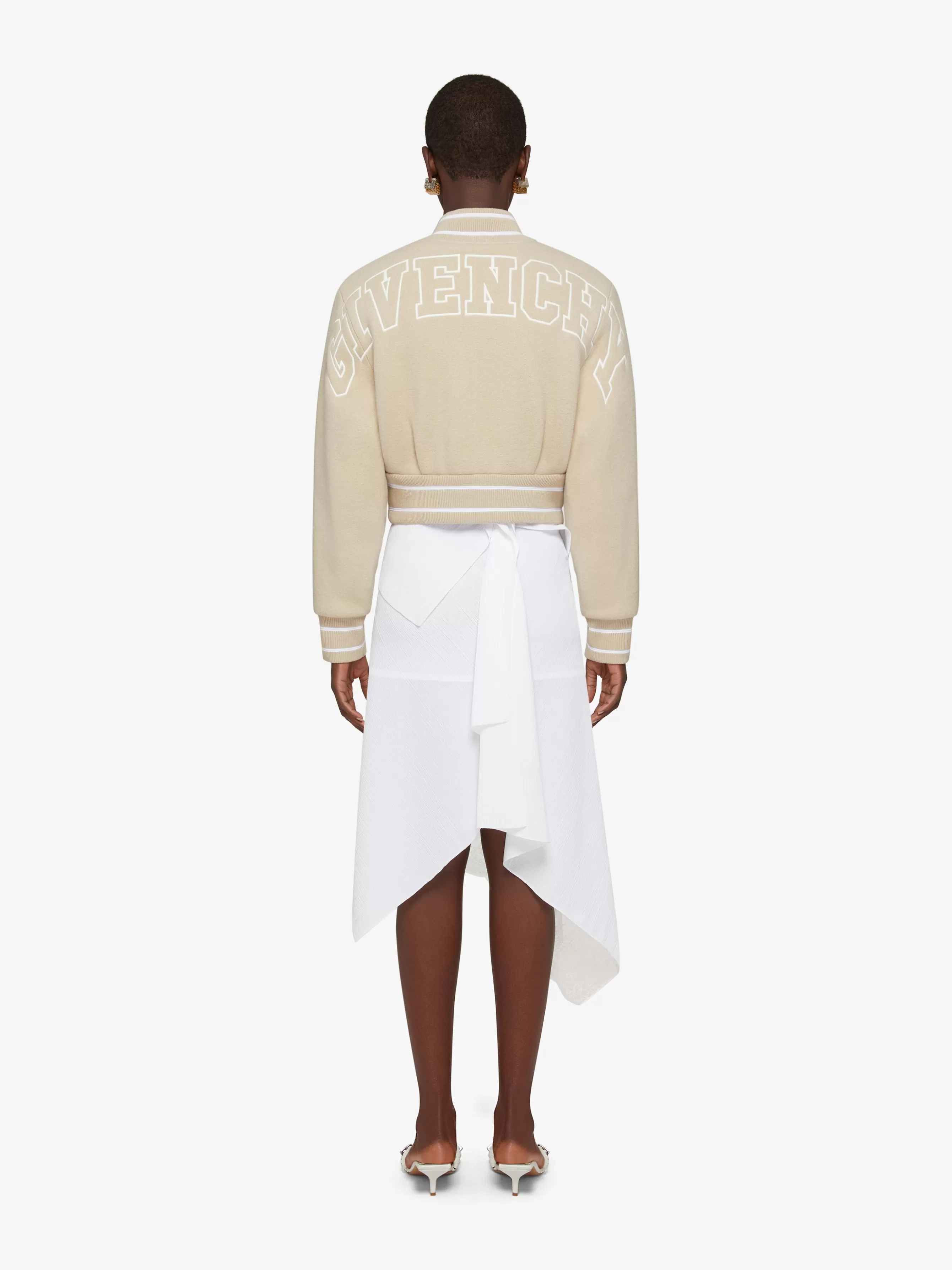 GIVENCHY Outerwear & Blousons-Cropped varsity jacket in wool