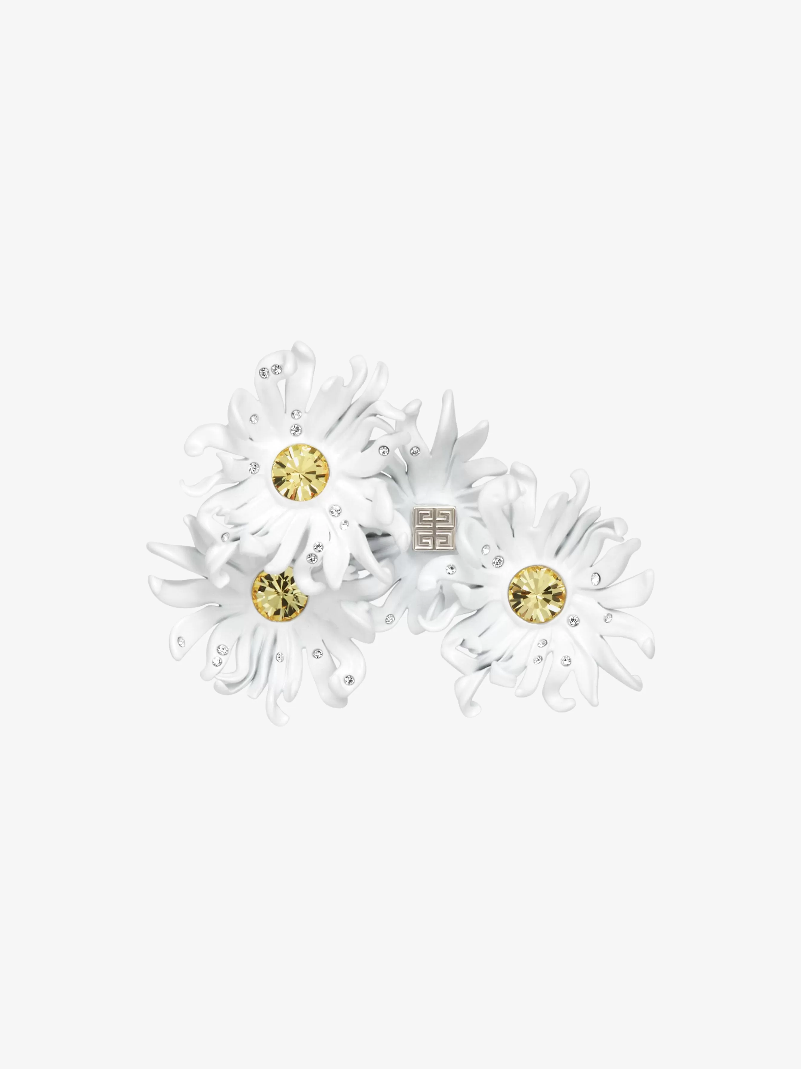 Sale/Women GIVENCHY Jewels & Accessories | Jewelry-Daisy double fingers ring in metal and enamel with crystals