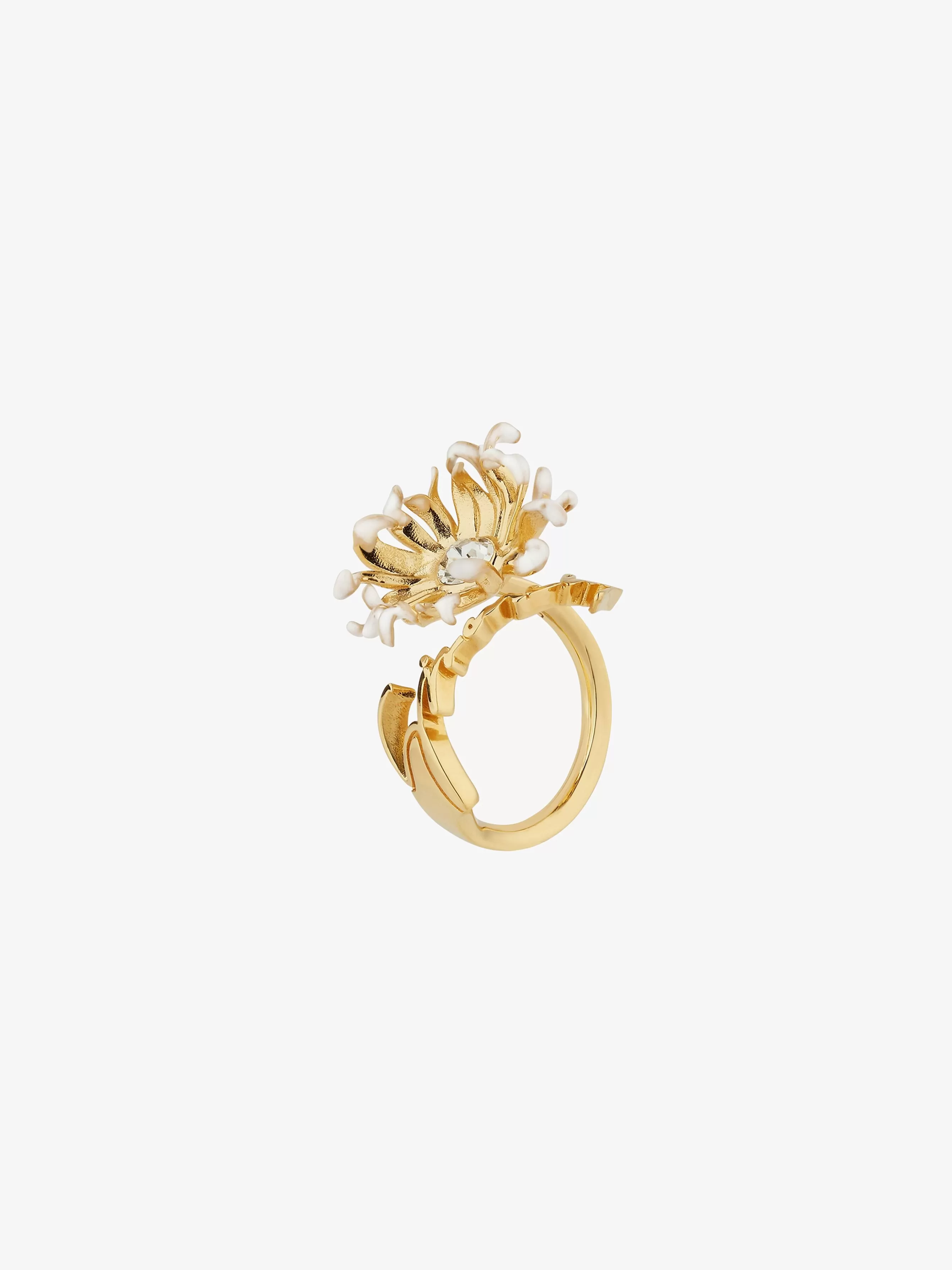 GIVENCHY Jewelry-Daisy ring in metal and enamel with crystal