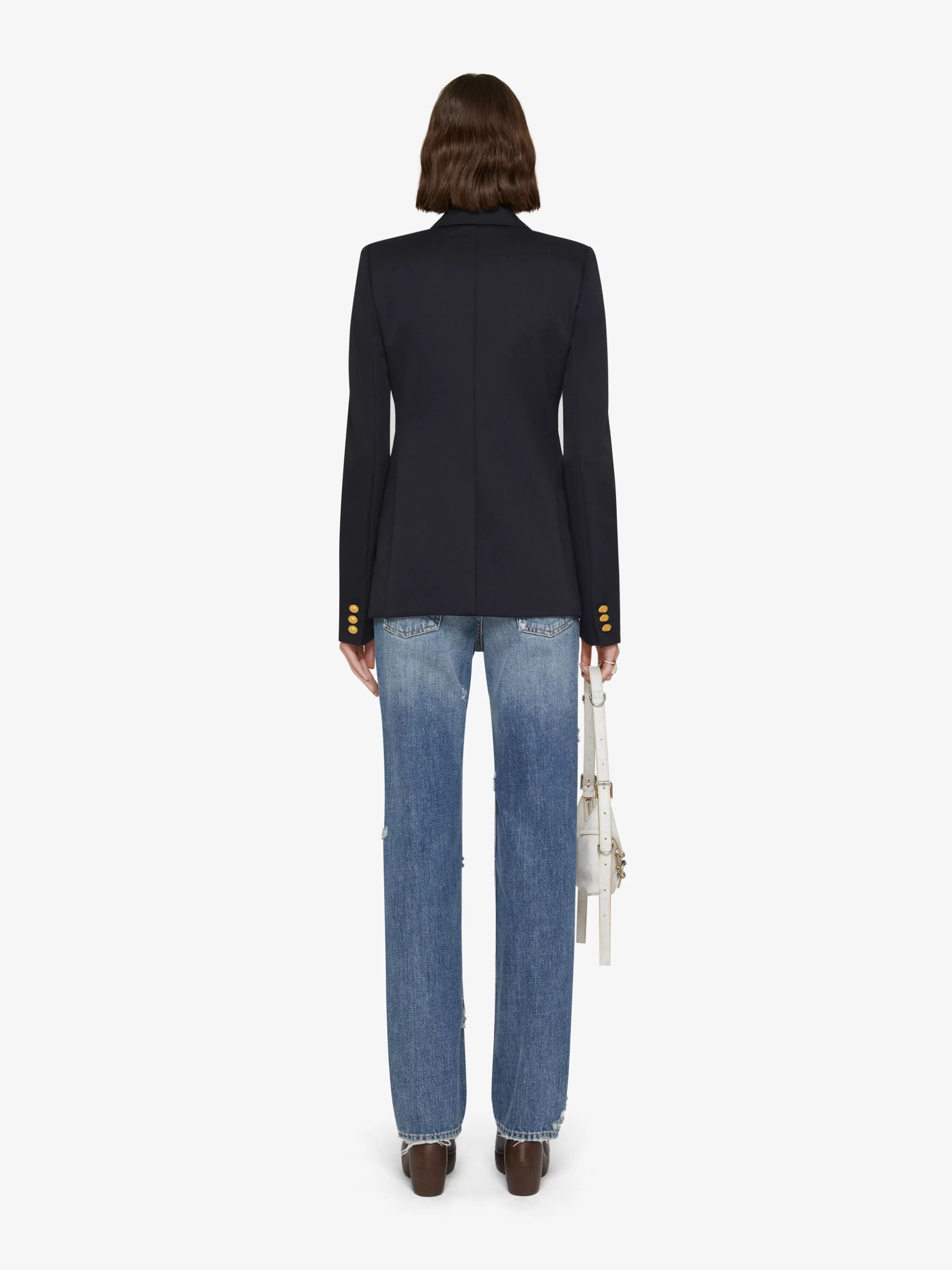 Sale GIVENCHY Outerwear-Double breasted jacket in wool and mohair