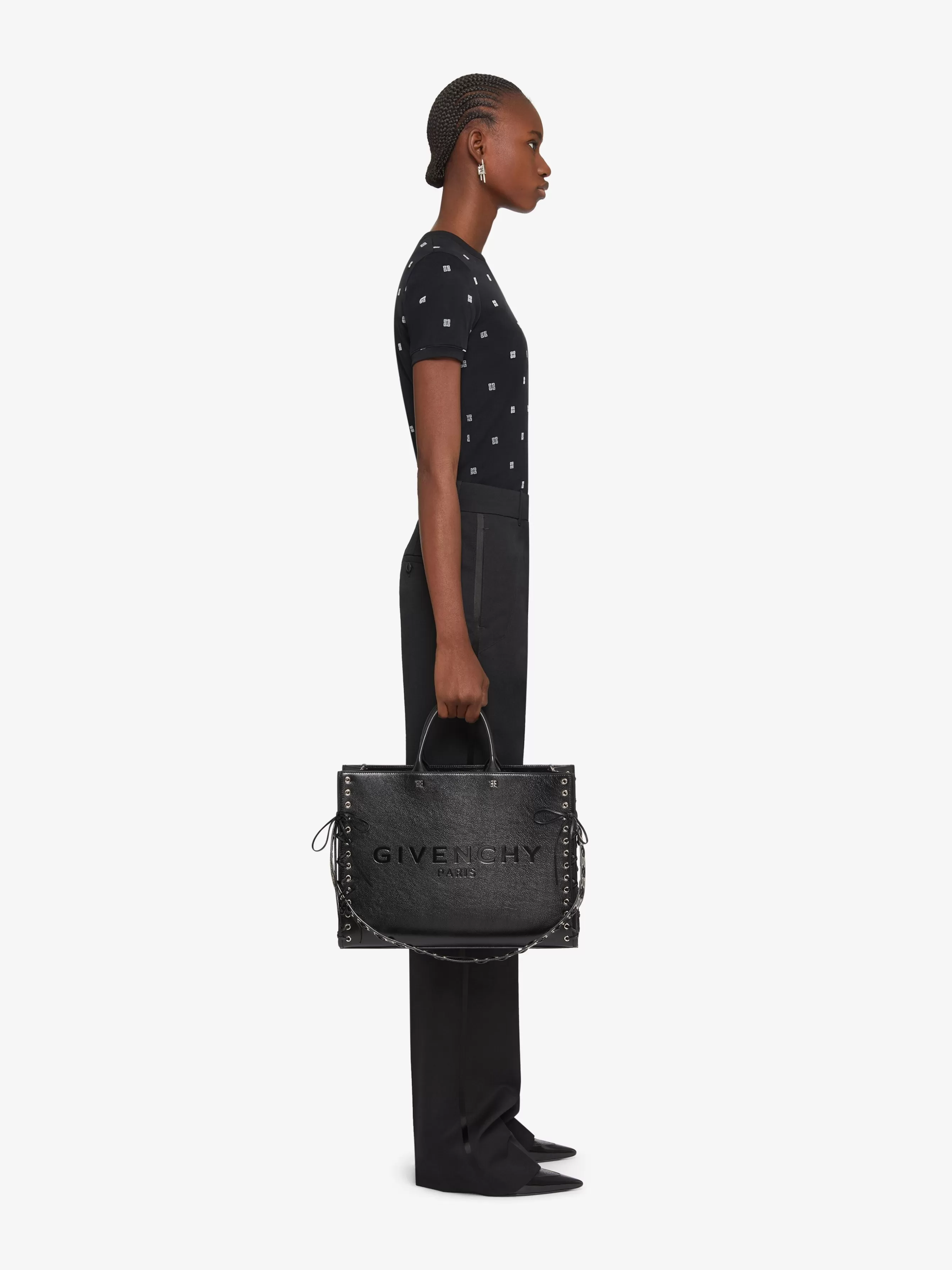 GIVENCHY T-Shirts-Double layered slim fit t-shirt in 4G tulle