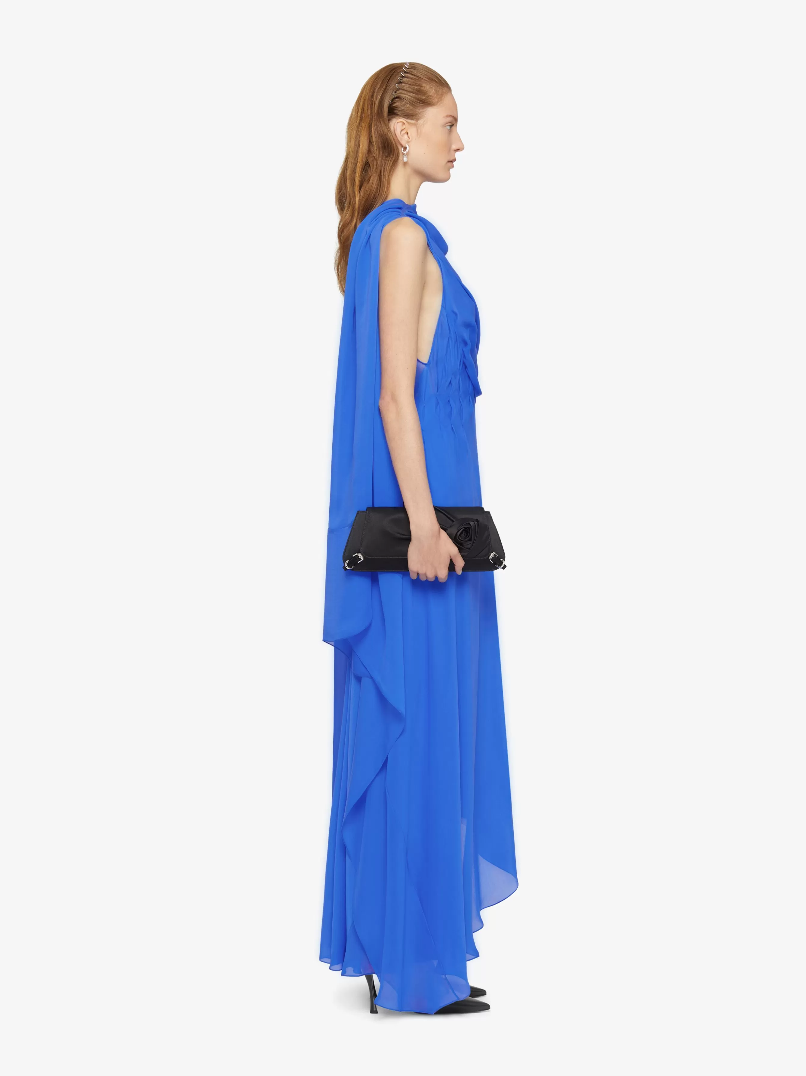 GIVENCHY Dresses-Draped dress in satin with lavallière