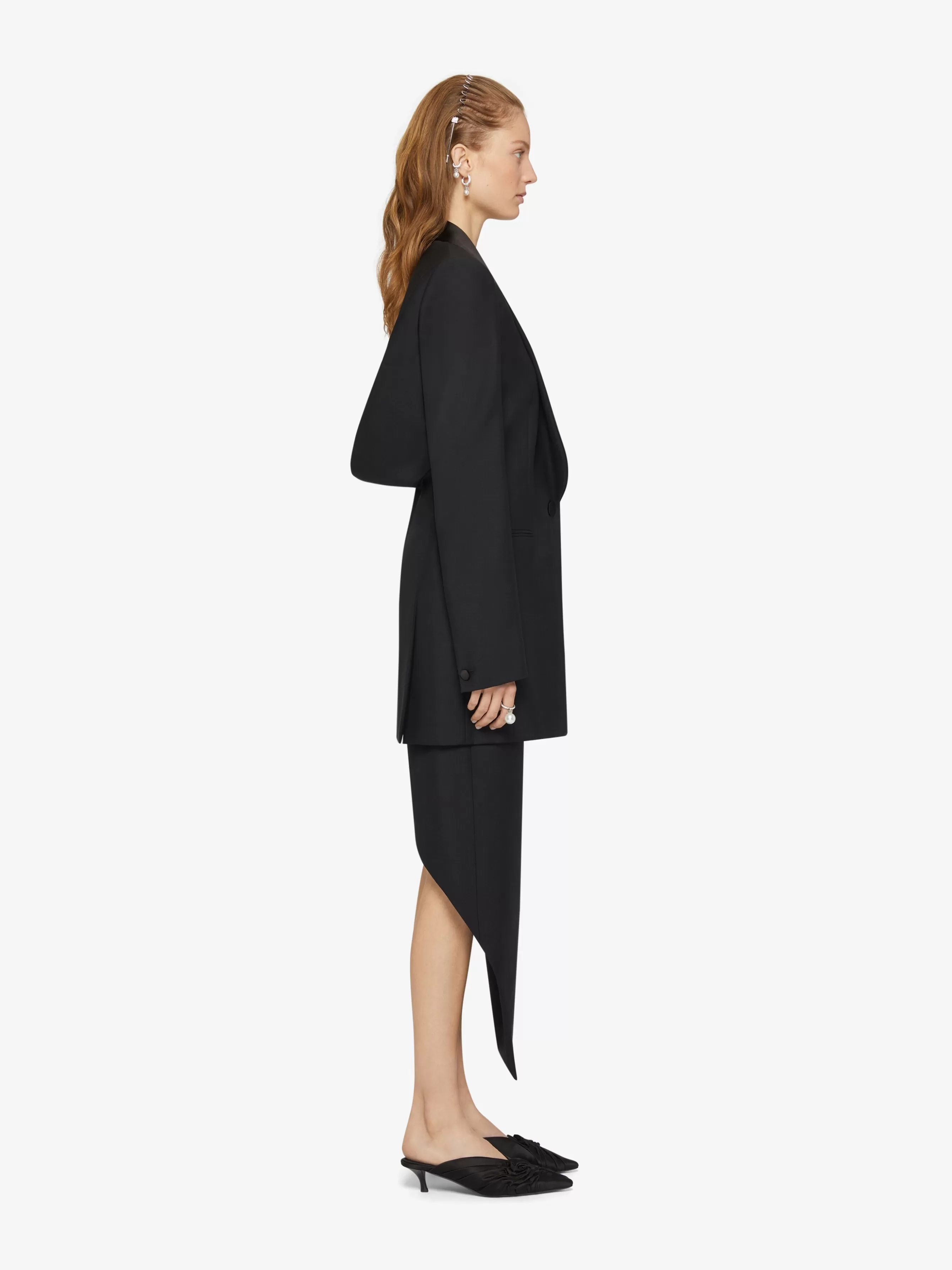 GIVENCHY Jackets & Coats-Draped jacket in wool and mohair