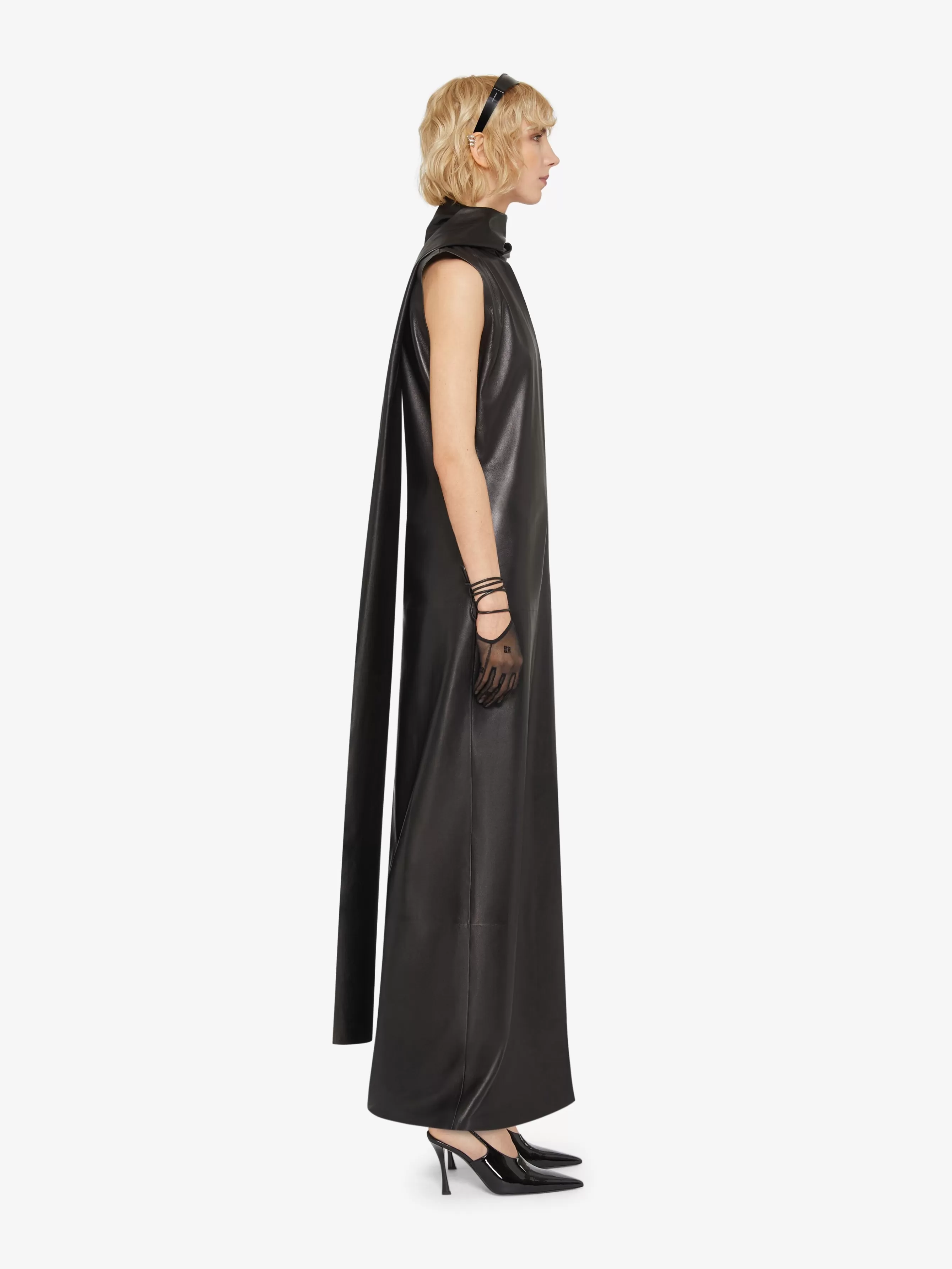 Sale GIVENCHY Dresses-Dress in leather with lavalliere