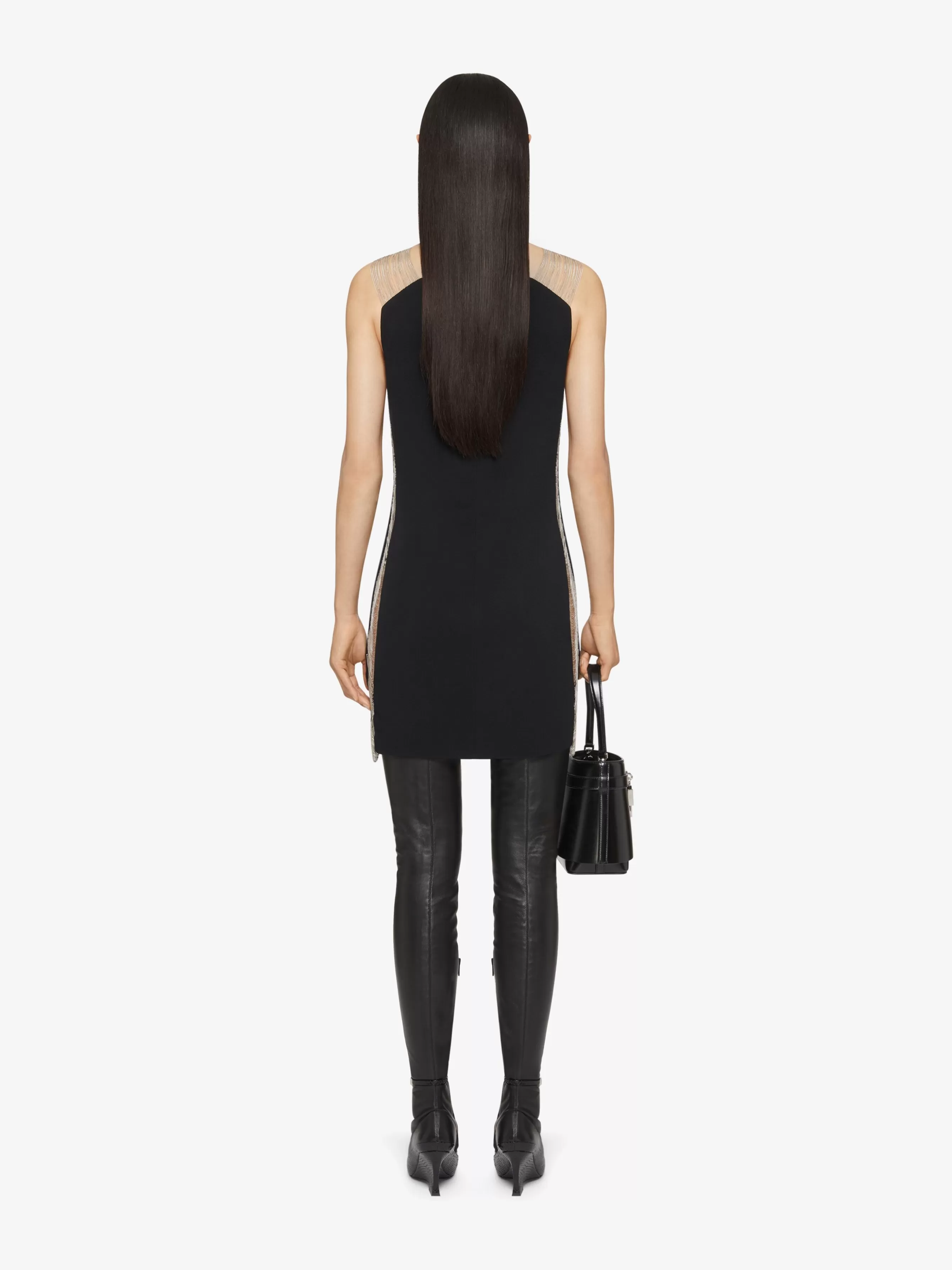 GIVENCHY Dresses-Dress in sable stretch with chains