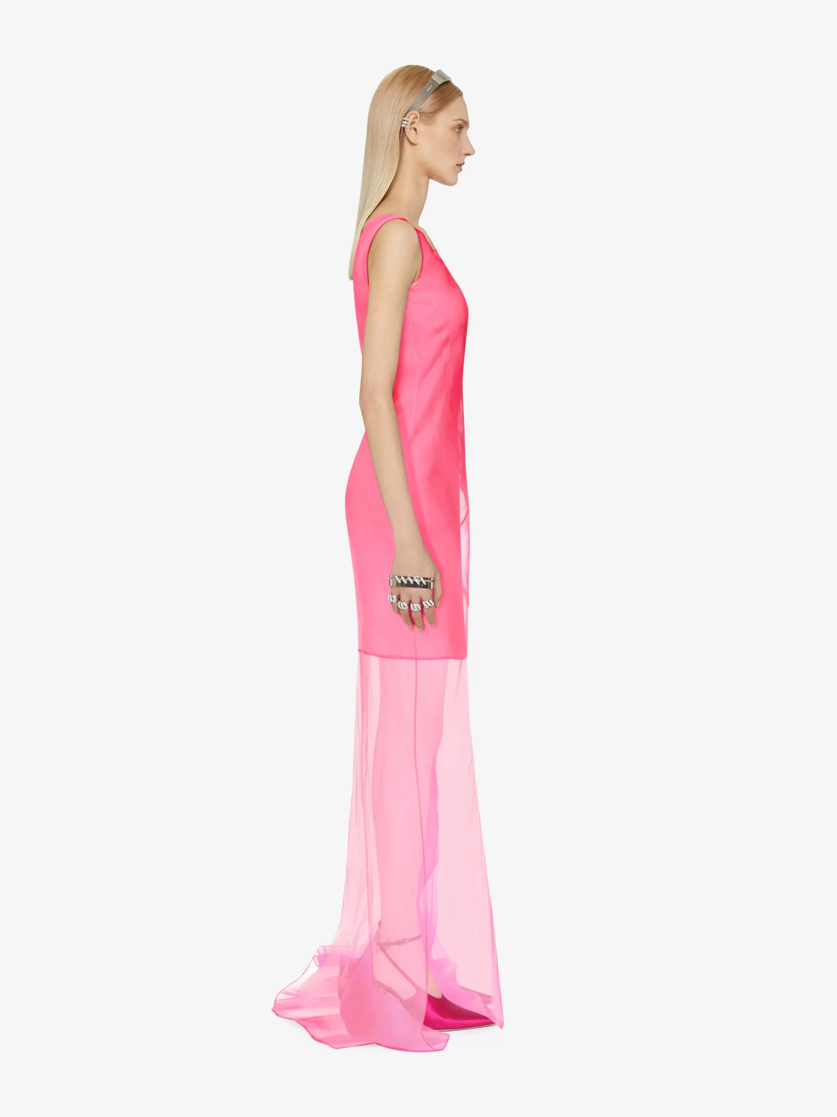 Sale GIVENCHY Dresses-Dress in silk with transparent train