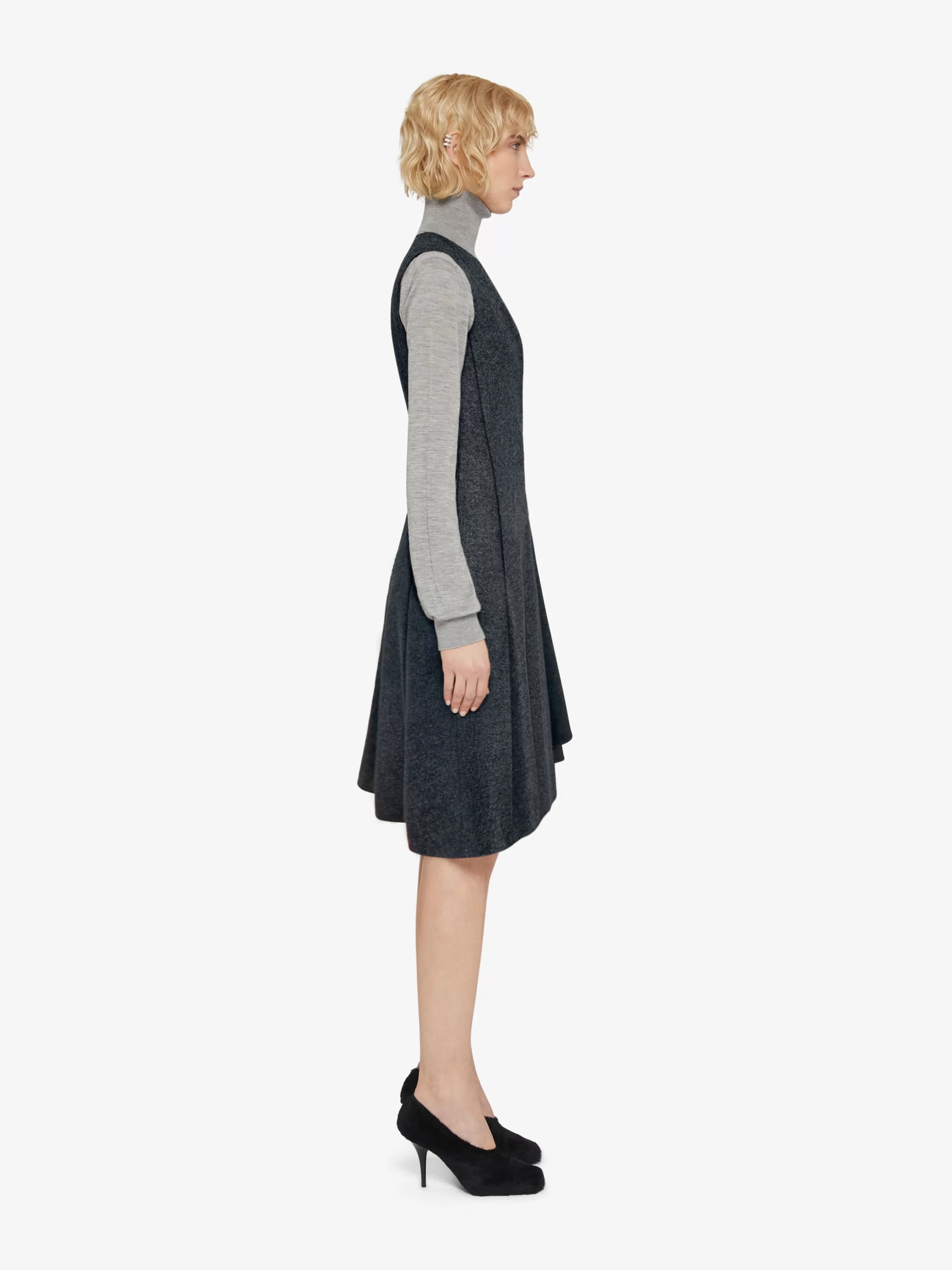 GIVENCHY Dresses-Dress with buttons and pleated effect in wool