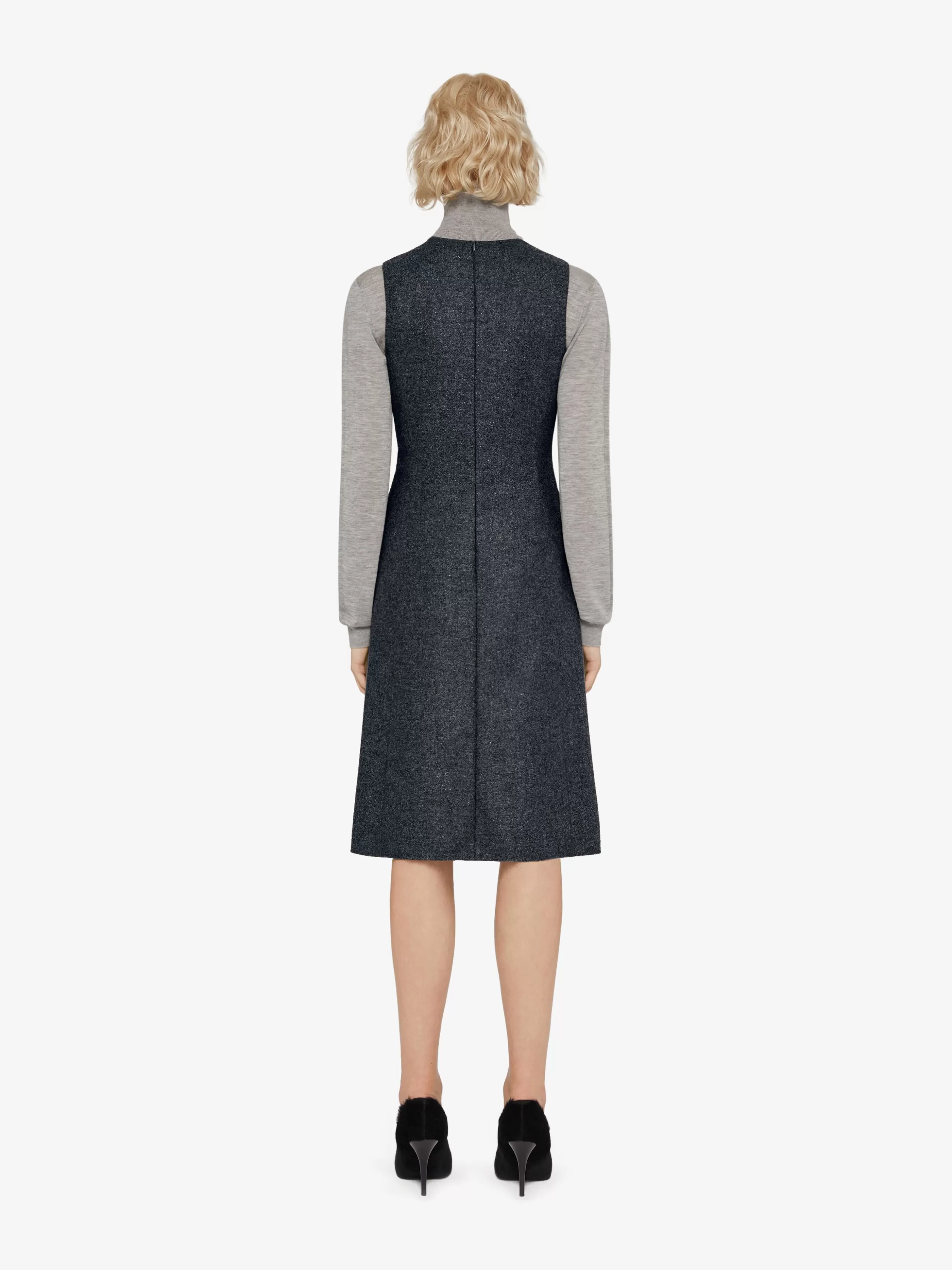 GIVENCHY Dresses-Dress with buttons and pleated effect in wool